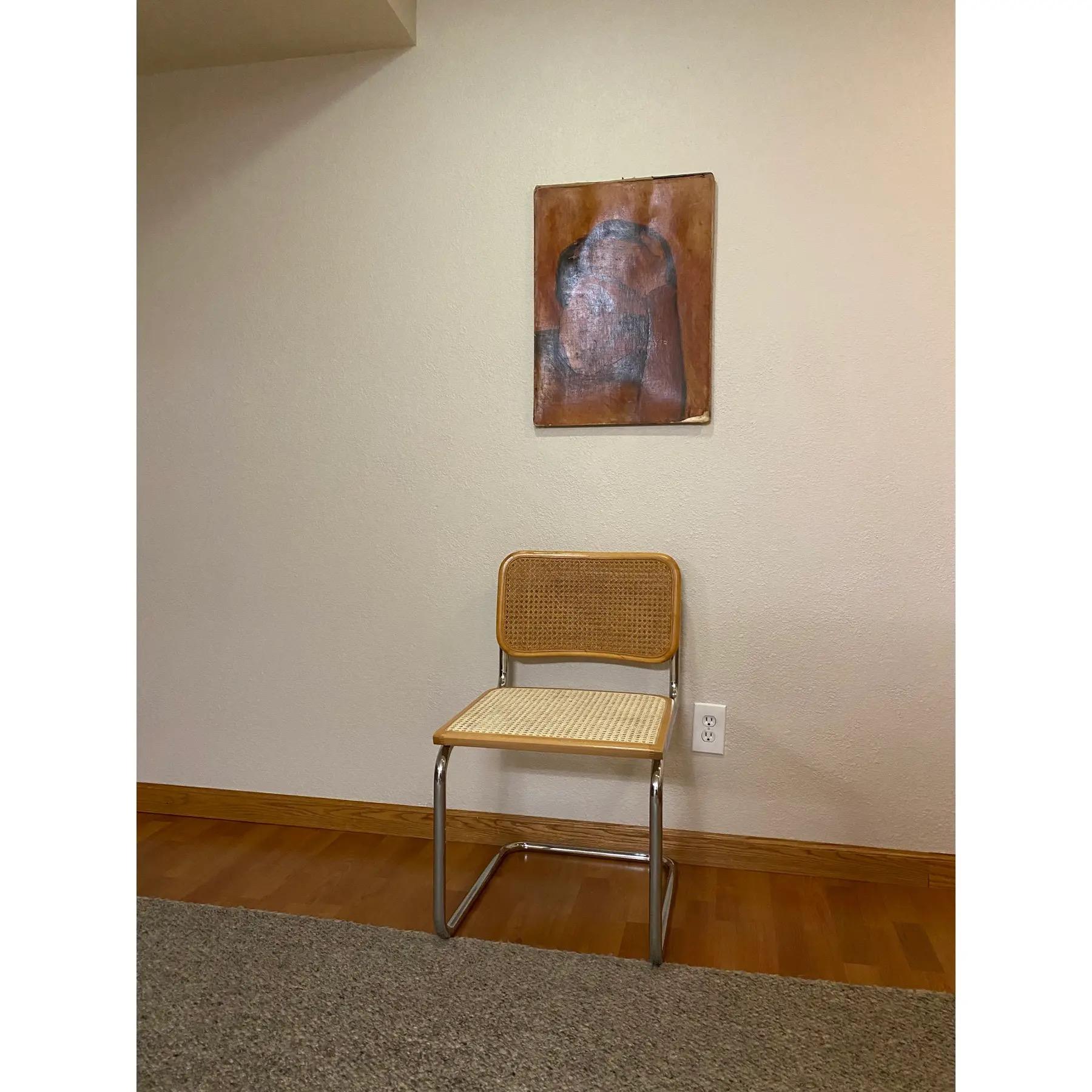 Américain Peinture évocatrice des années 1940 représentant une femme dans des tons ocre en vente