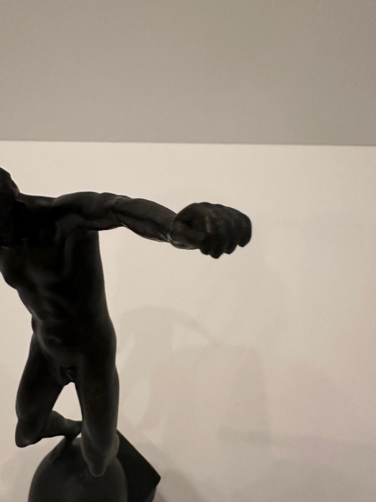 Evocative Signed Bronze Sculpture of Male Nude 1