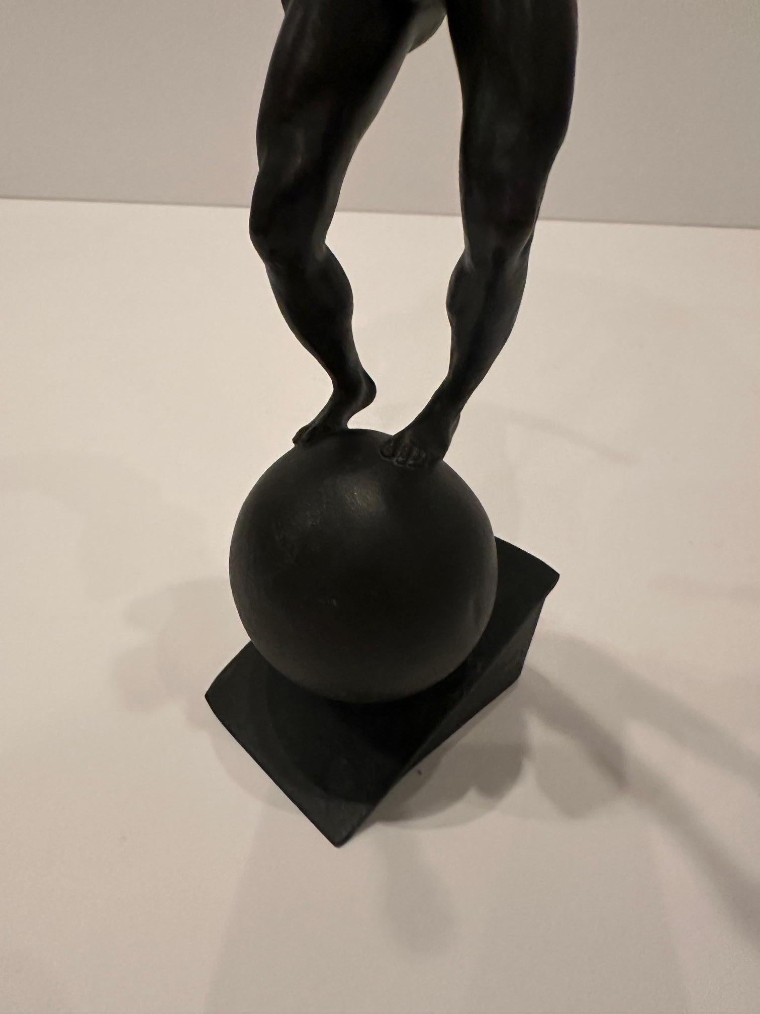 Evocative Signed Bronze Sculpture of Male Nude 4