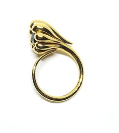 Evoke Awe with Contemporary One of a Kind Black Diamond 18 Karat Gold Ring