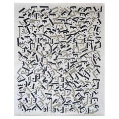 "Evol - White/Grey/Black" /  8' x 10' / Hand-Knotted Wool Rug