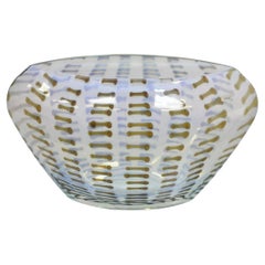 Evolution von Waterford Opal & Bernstein 18" Kristallglas Tafelaufsatz Schale in Box