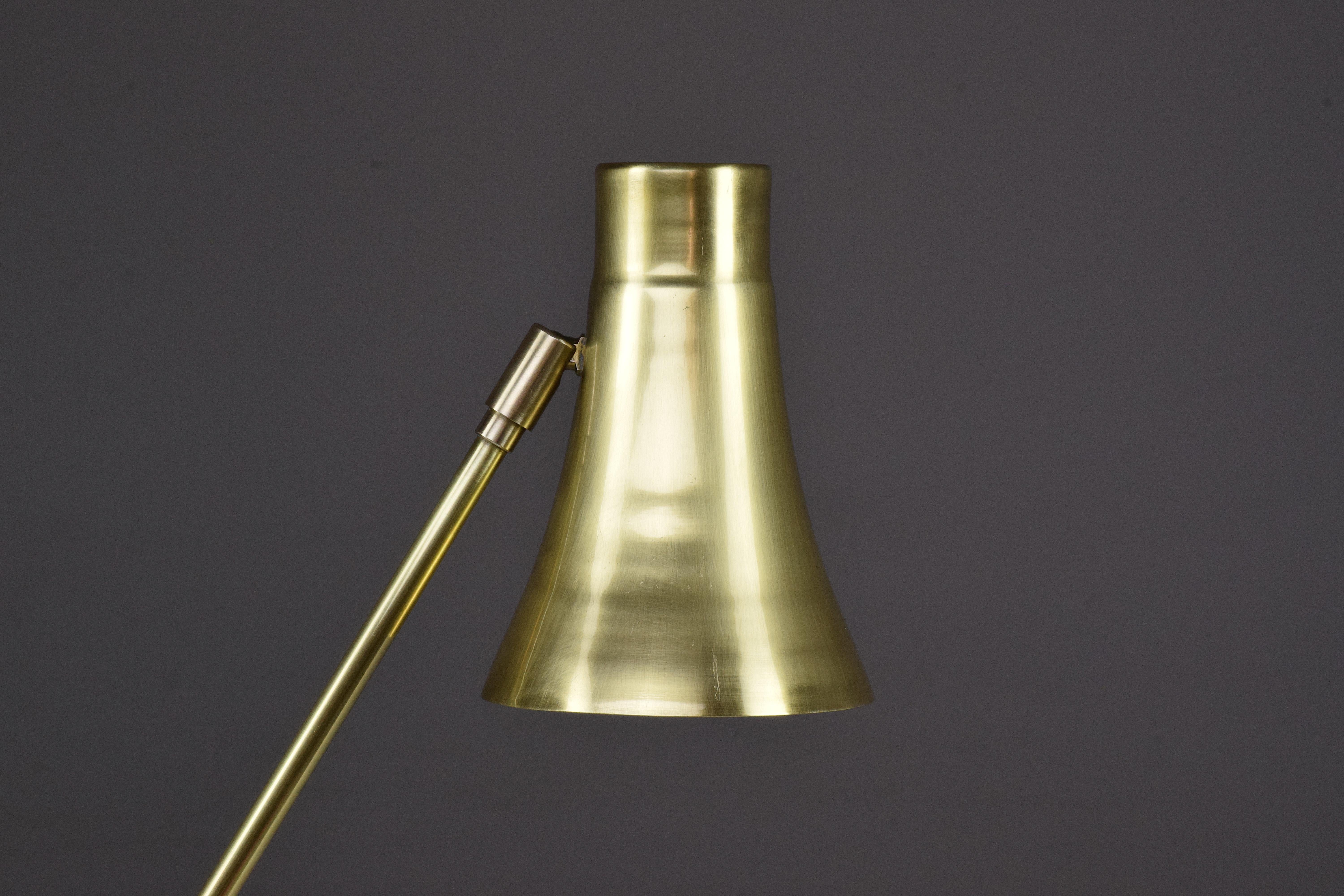 Evolution Contemporary Brass Table Lamp, Flow Collection 6