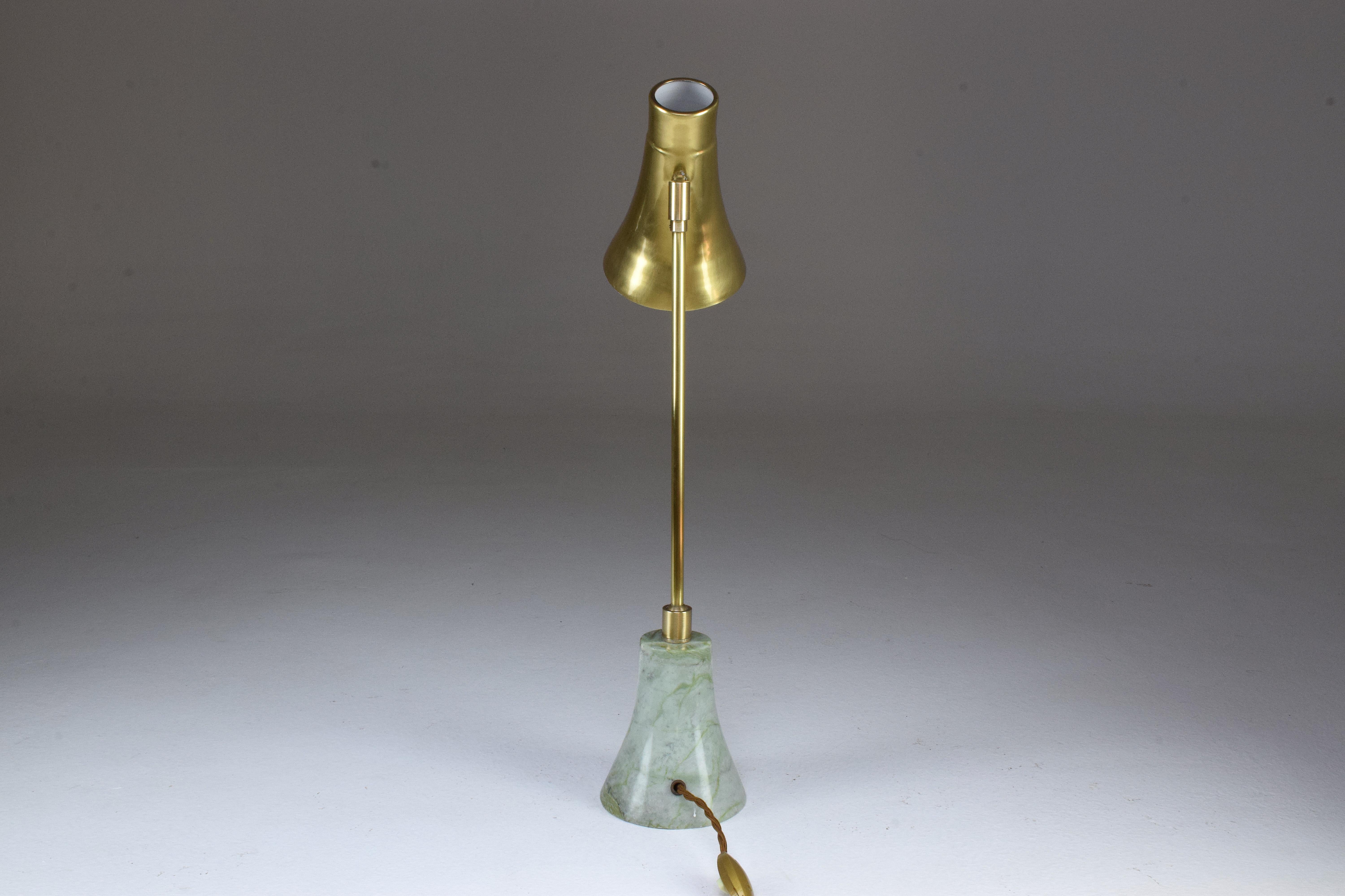 Evolution Contemporary Brass Table Lamp, Flow Collection 7