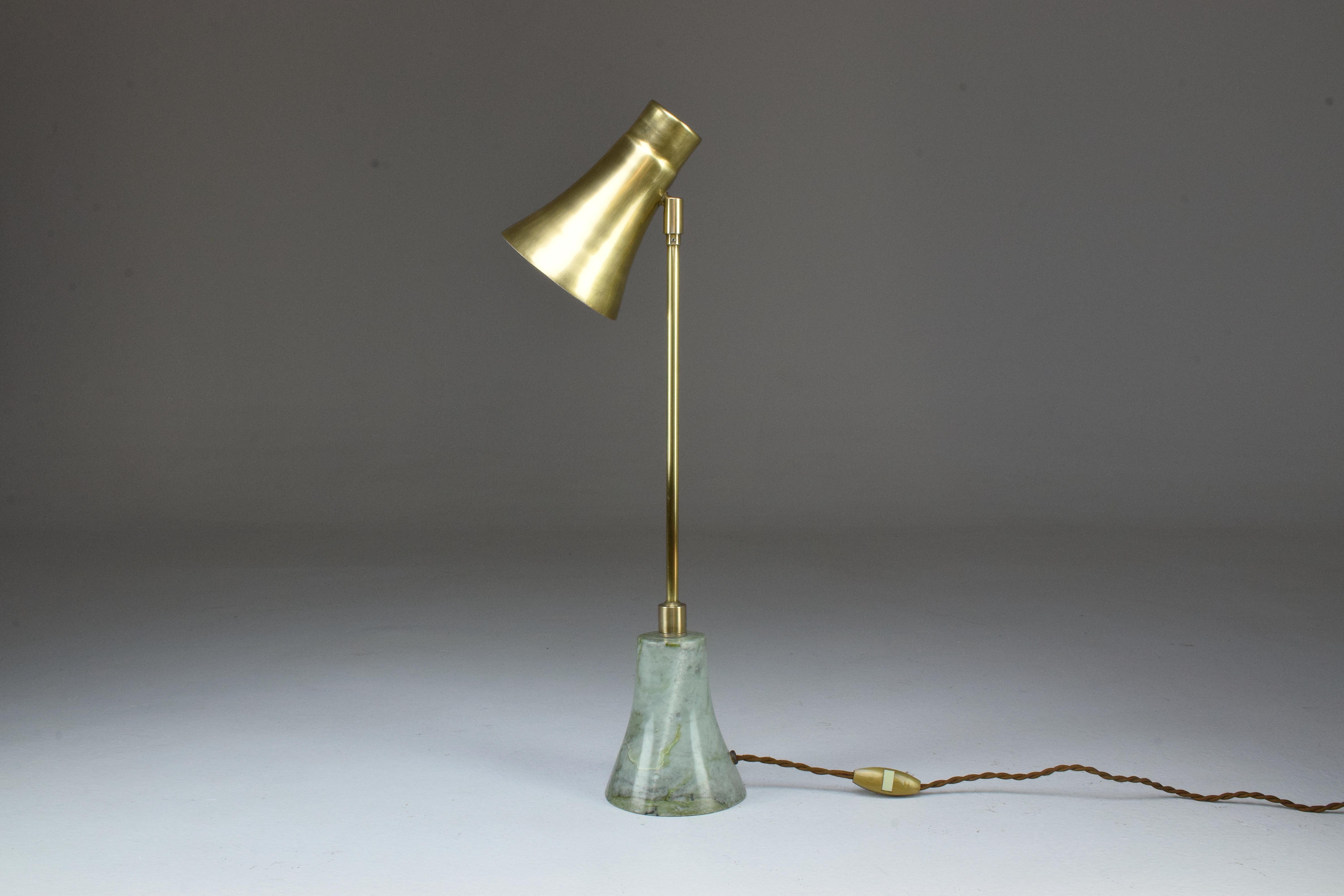 Modern Evolution Contemporary Brass Table Lamp, Flow Collection