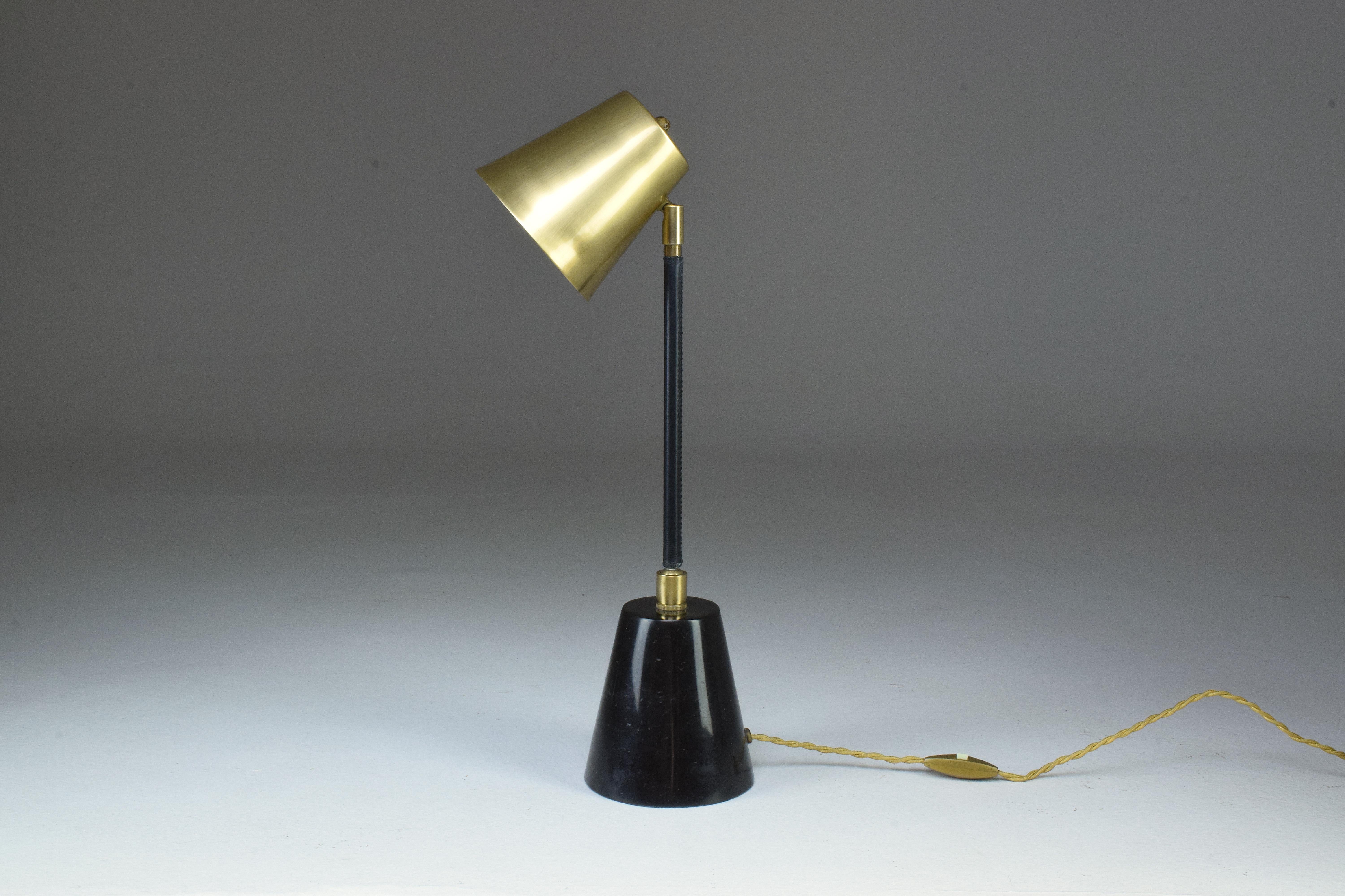 Modern Evolution Contemporary Brass Table Lamp, Flow Collection