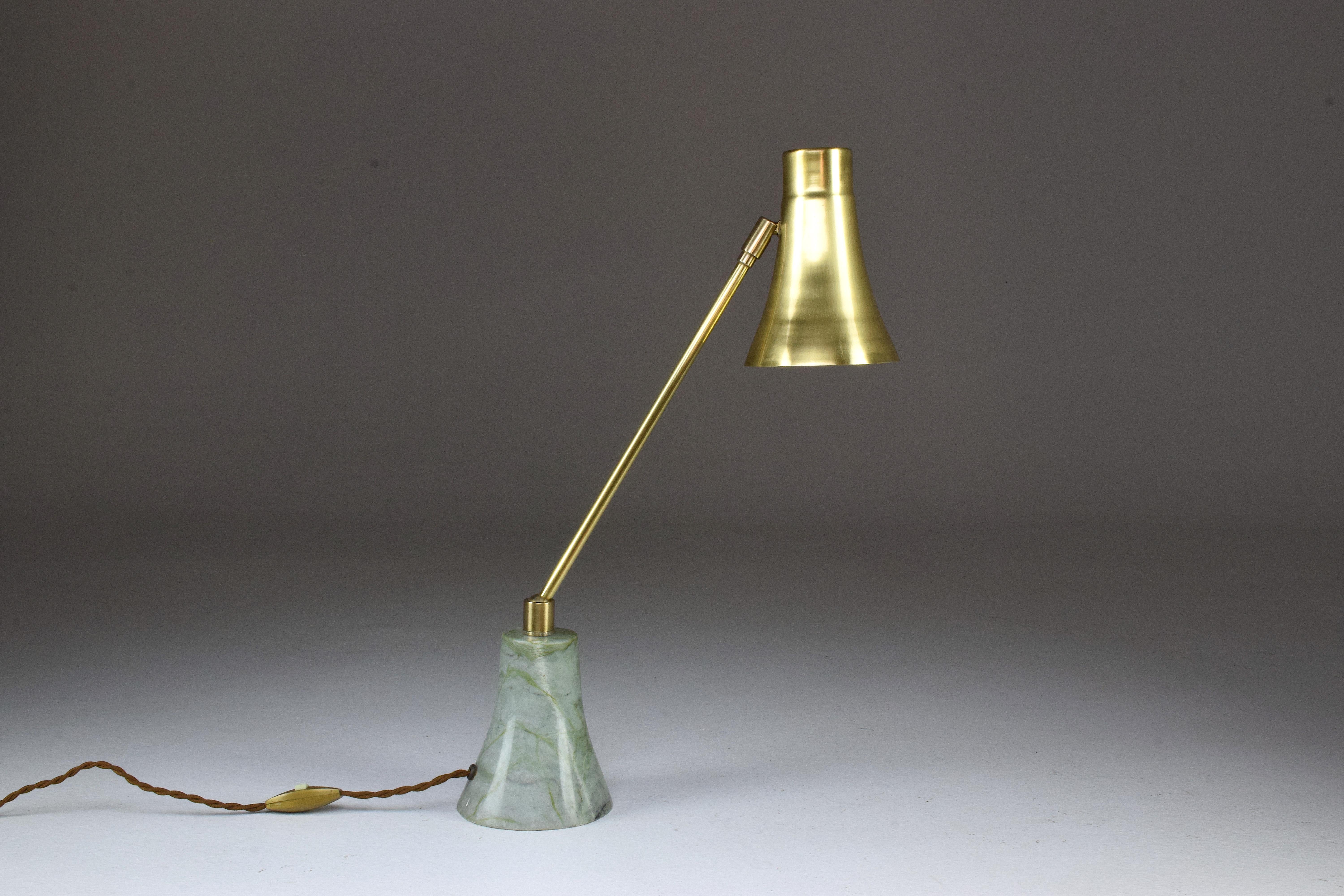 Evolution Contemporary Brass Table Lamp, Flow Collection 1