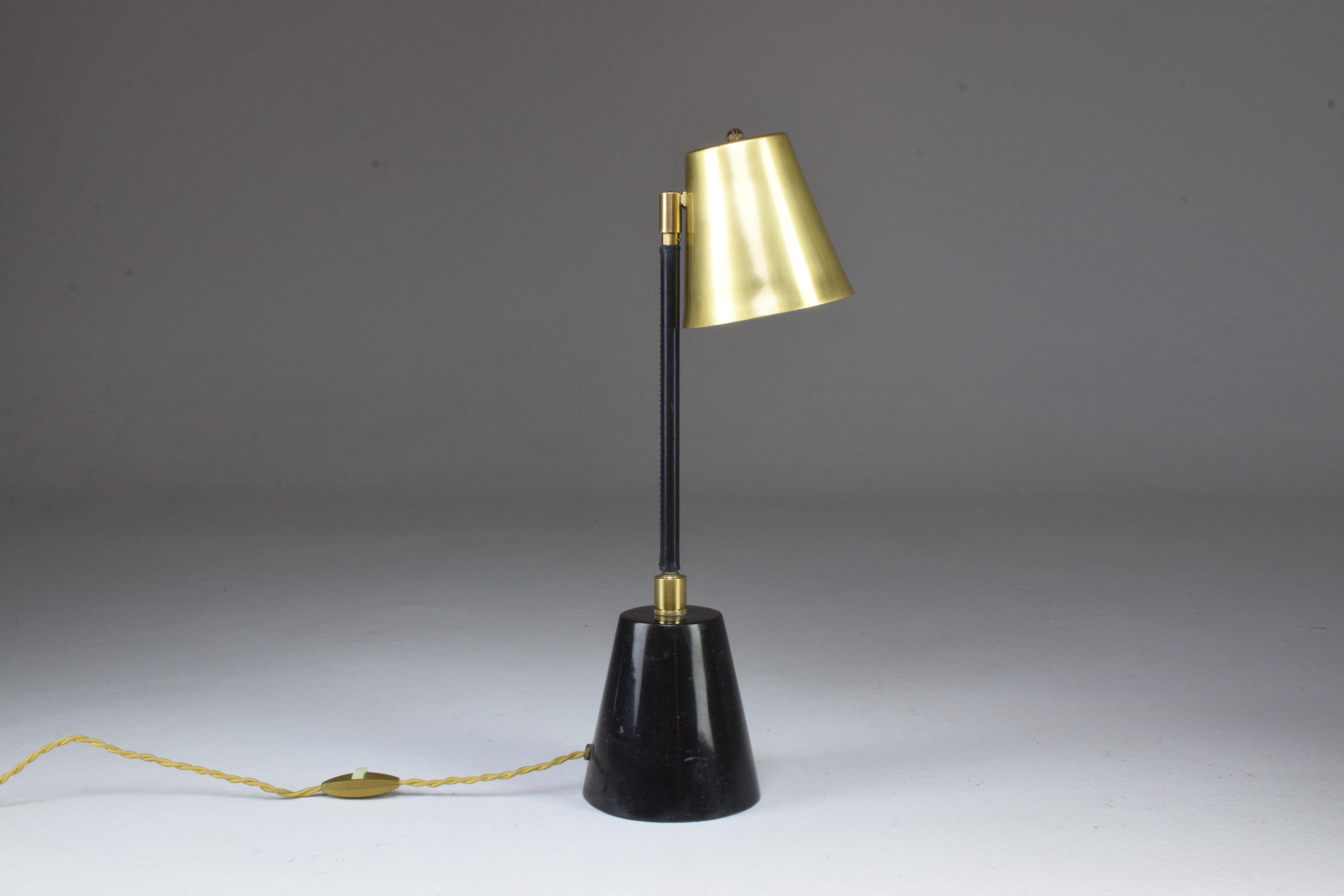 Evolution Contemporary Brass Table Lamp, Flow Collection 1