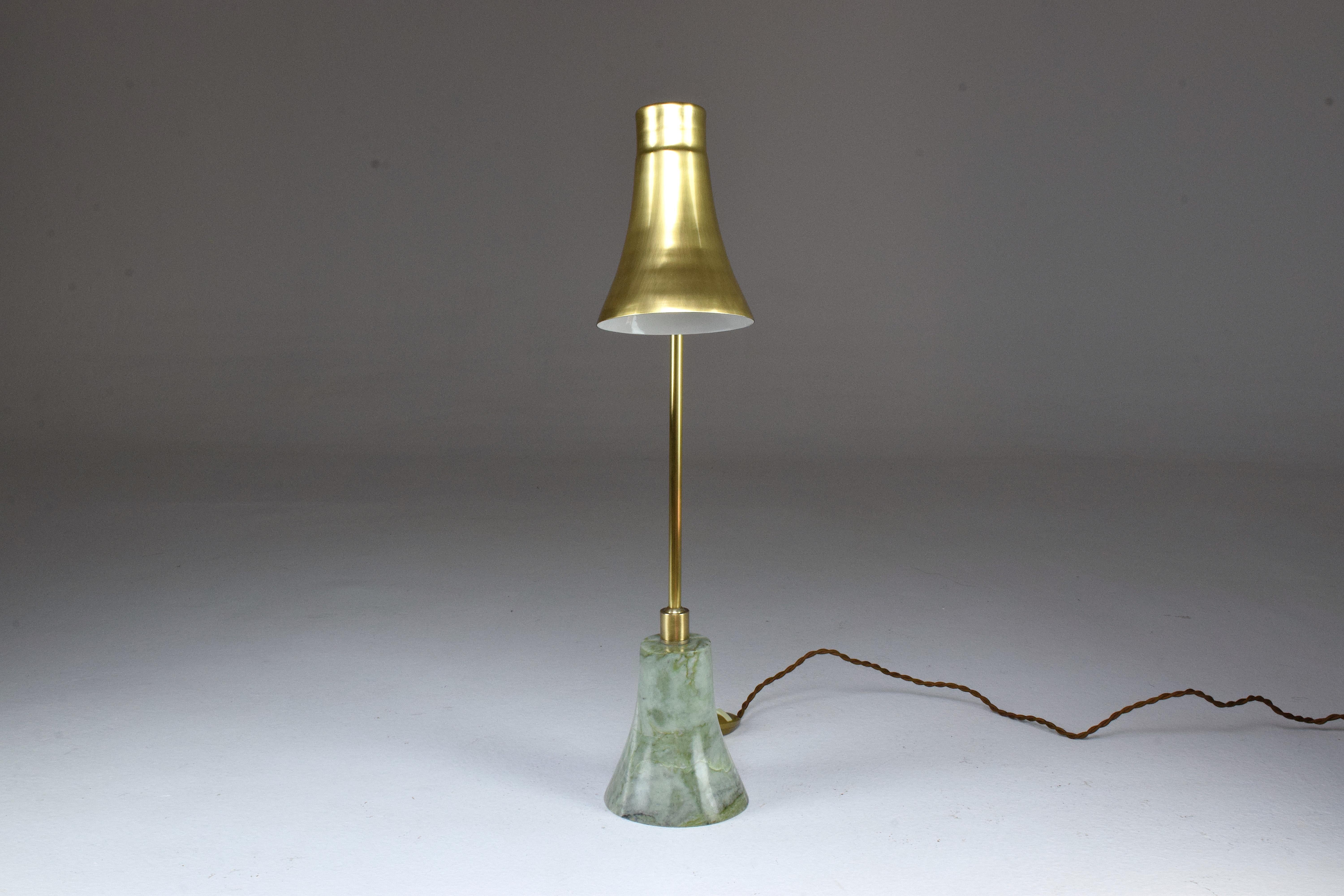 Evolution Contemporary Brass Table Lamp, Flow Collection 3