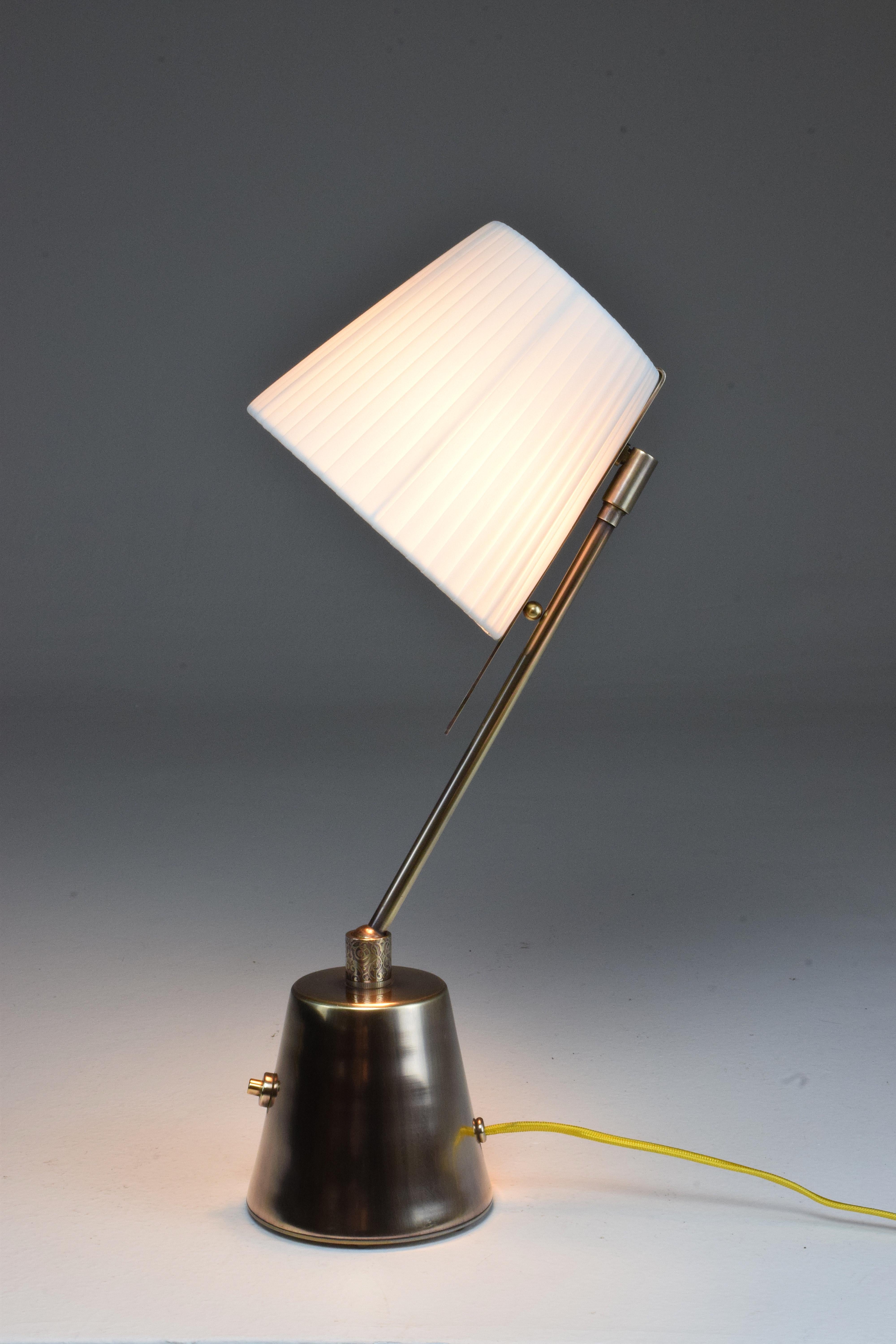 Evolution-II Contemporary Brass Table Lamp, Flow Collection 7