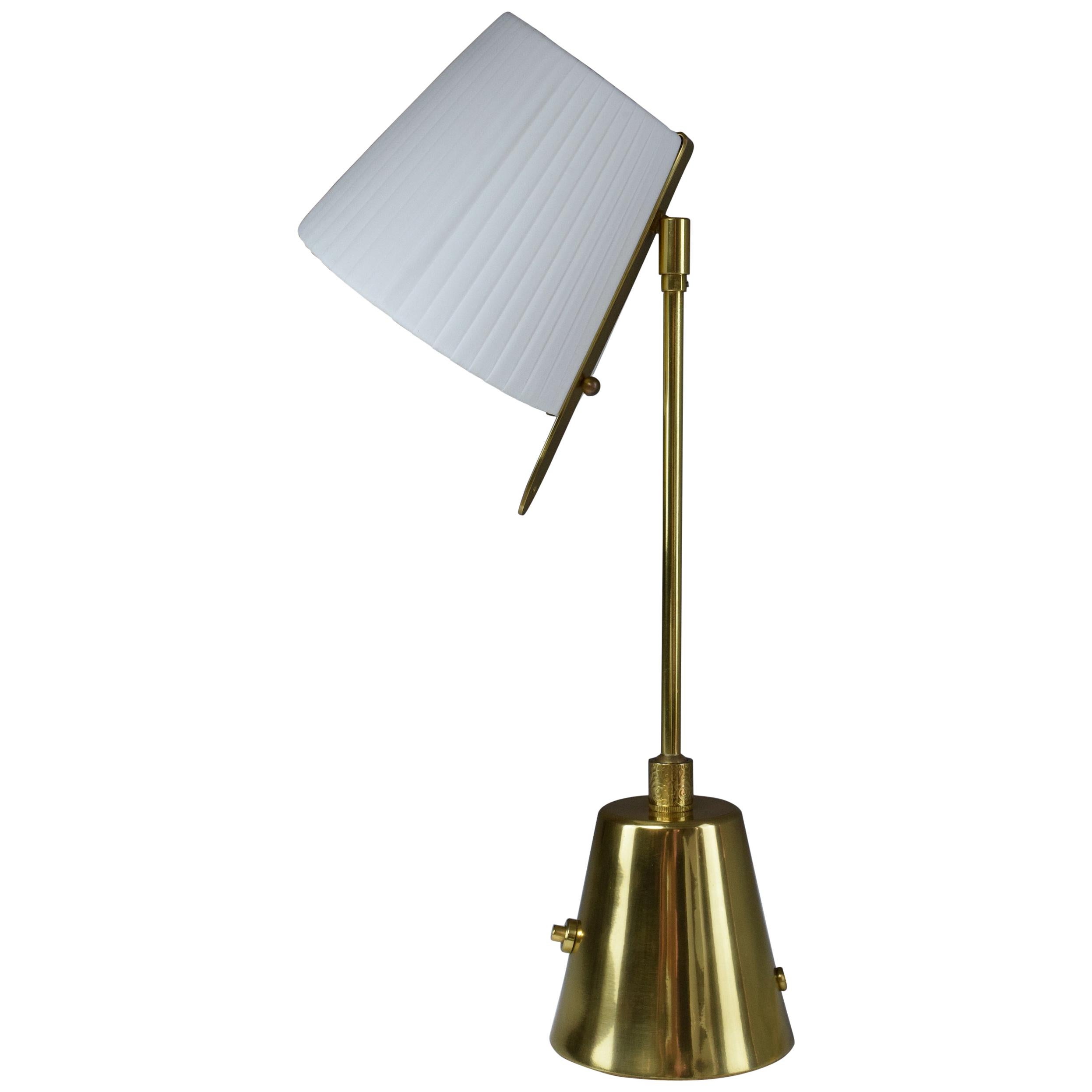 Evolution-II Contemporary Brass Table Lamp, Flow Collection