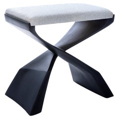 Evo Stool Grande, Sculptural Modern, Organic, Sapele - Ebonized black