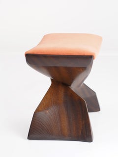 Evolution Stool Hand Carved Sculptural Stool in Sapele, Finish in Sapele Traite