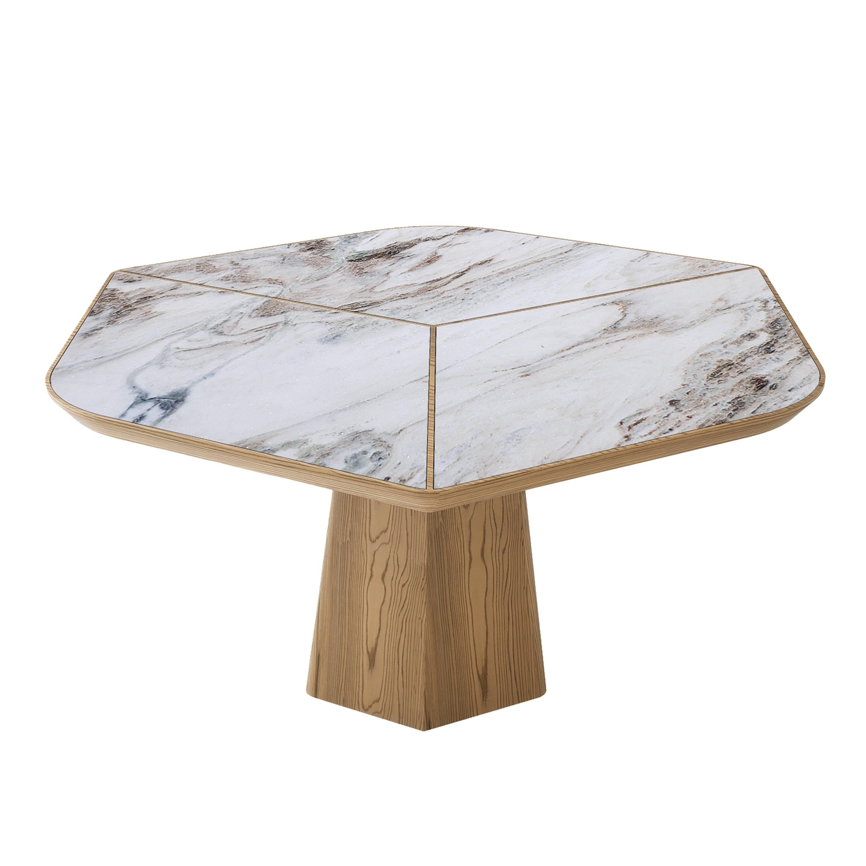 Siglo XXI, Moderna, Madera, Mármol, Hexagonal, Escultural, Mesa de Comedor Evolve Hecho a mano en venta
