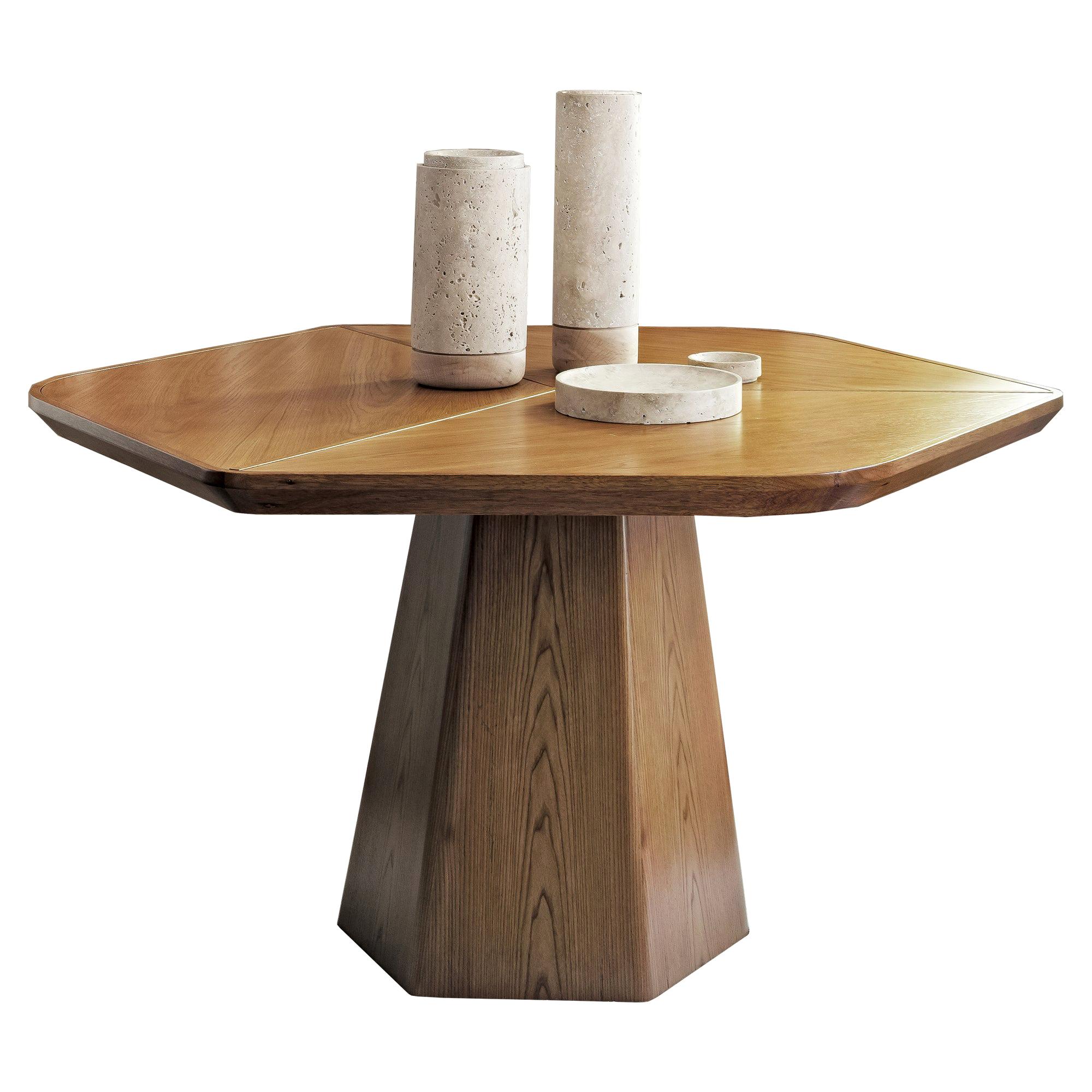 21st Century, Modern, Wood, Hexagonal, Sculptural, Evolve Dining Table
