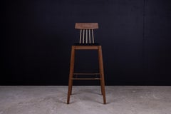 Tabouret de bar Evrim, noyer noir et or 23k, Mid-Century Modern, Canada