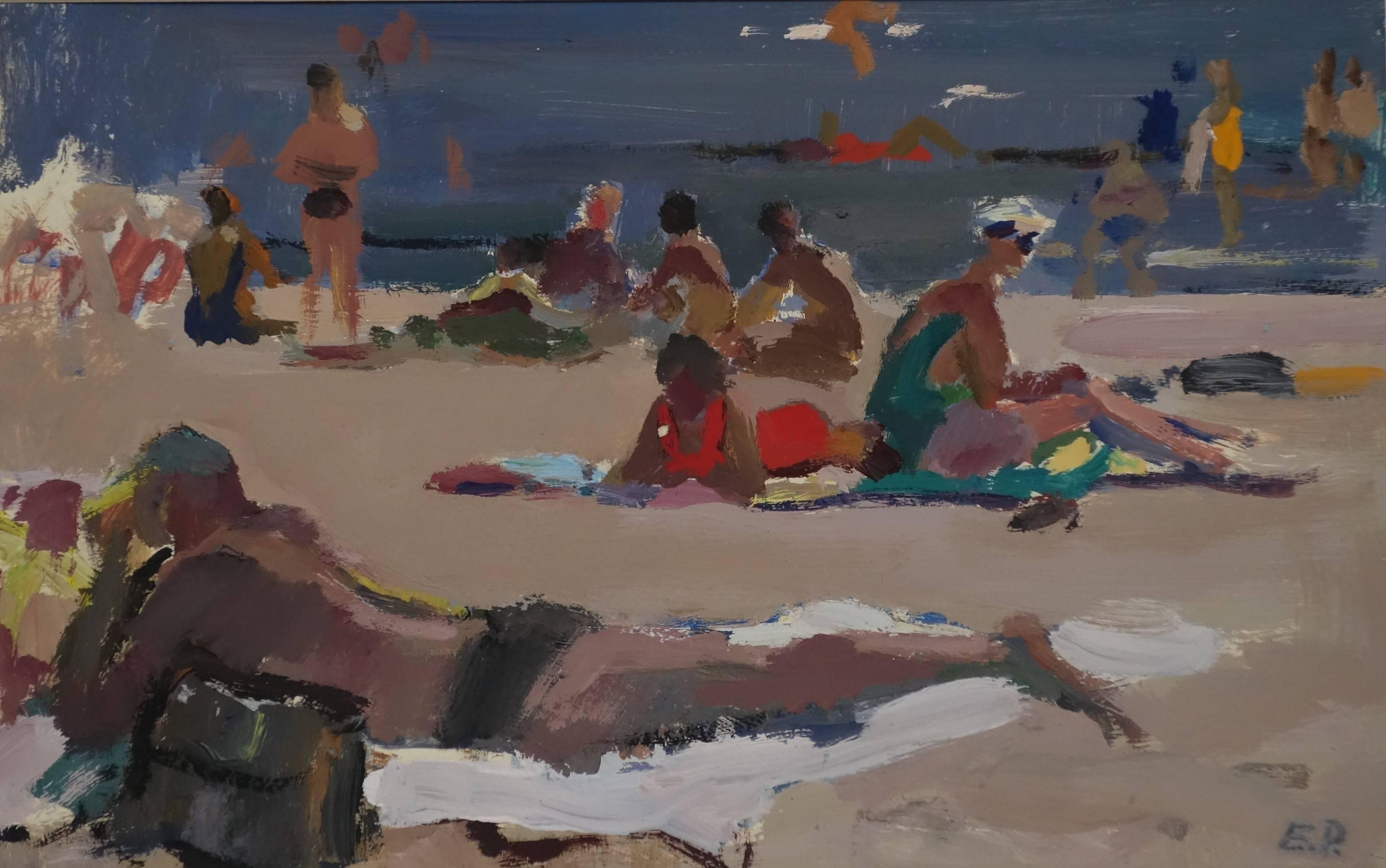 "Beach"Summer gouache cm. 42 x 28  1972 