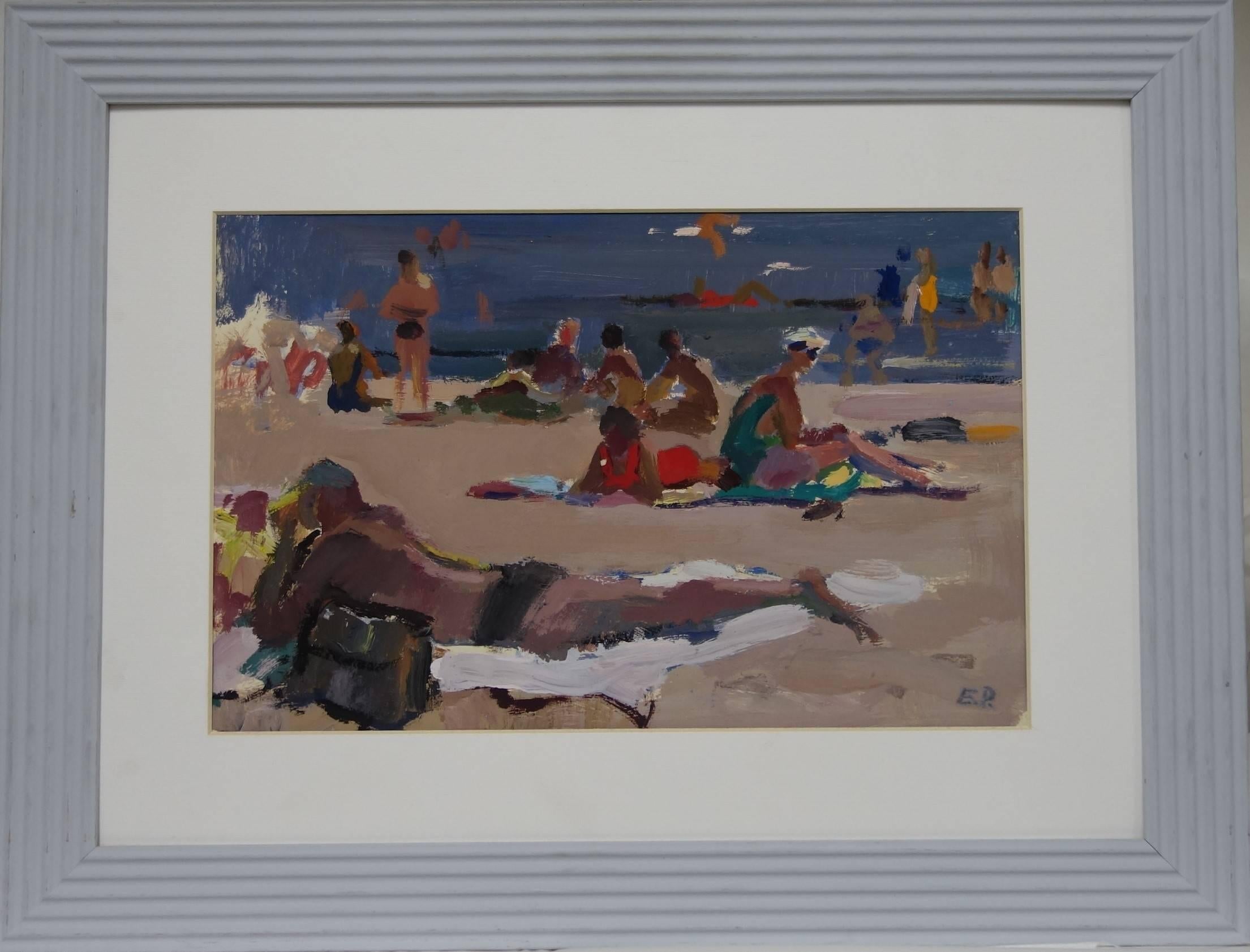 "Beach" gouache cm. 42 x 28  1972 
