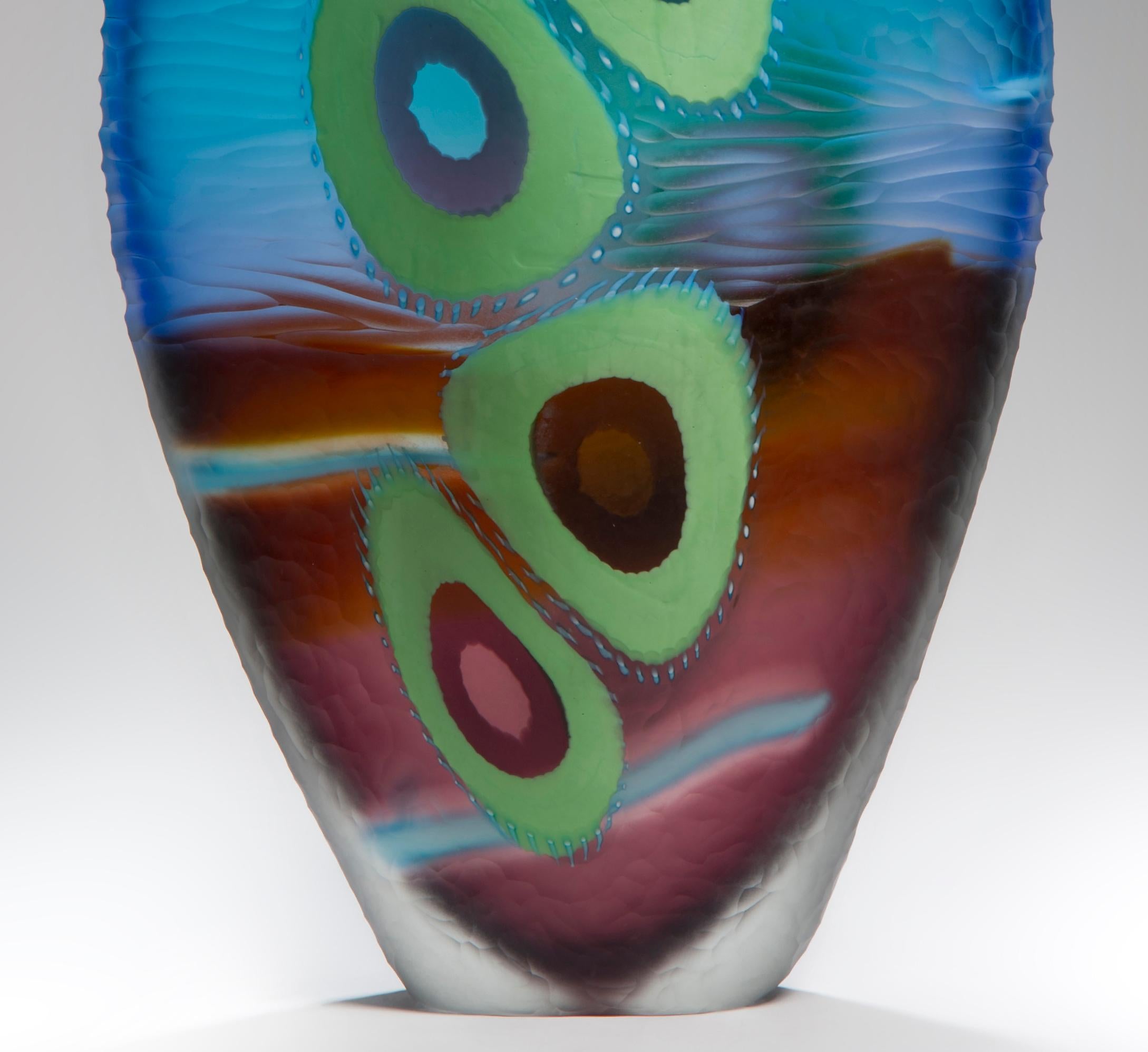 Contemporary Evviva III, a mixed coloured sculptural glass vase by Marco & Mattia Salvadore