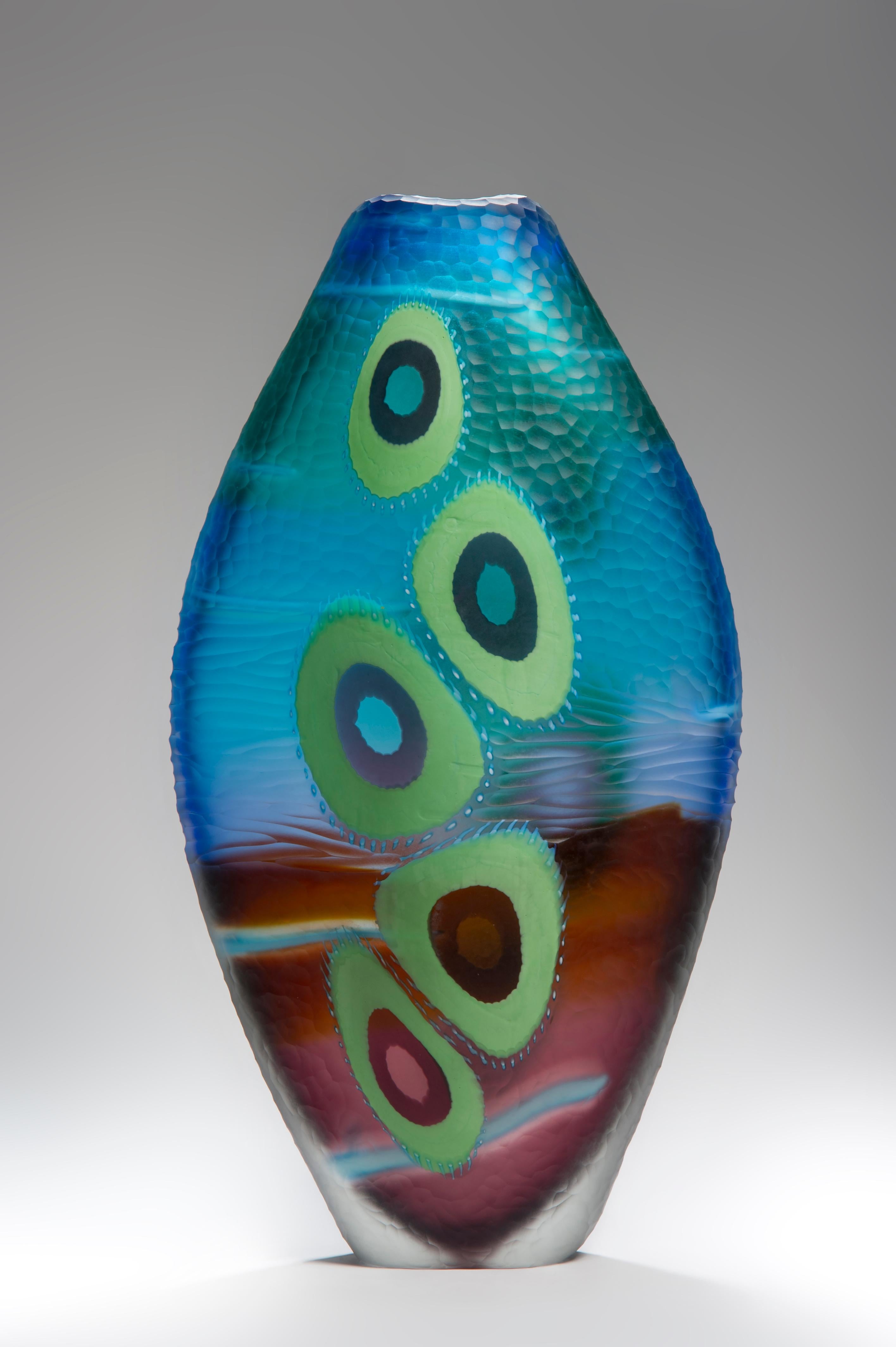 Art Glass Evviva III, a mixed coloured sculptural glass vase by Marco & Mattia Salvadore