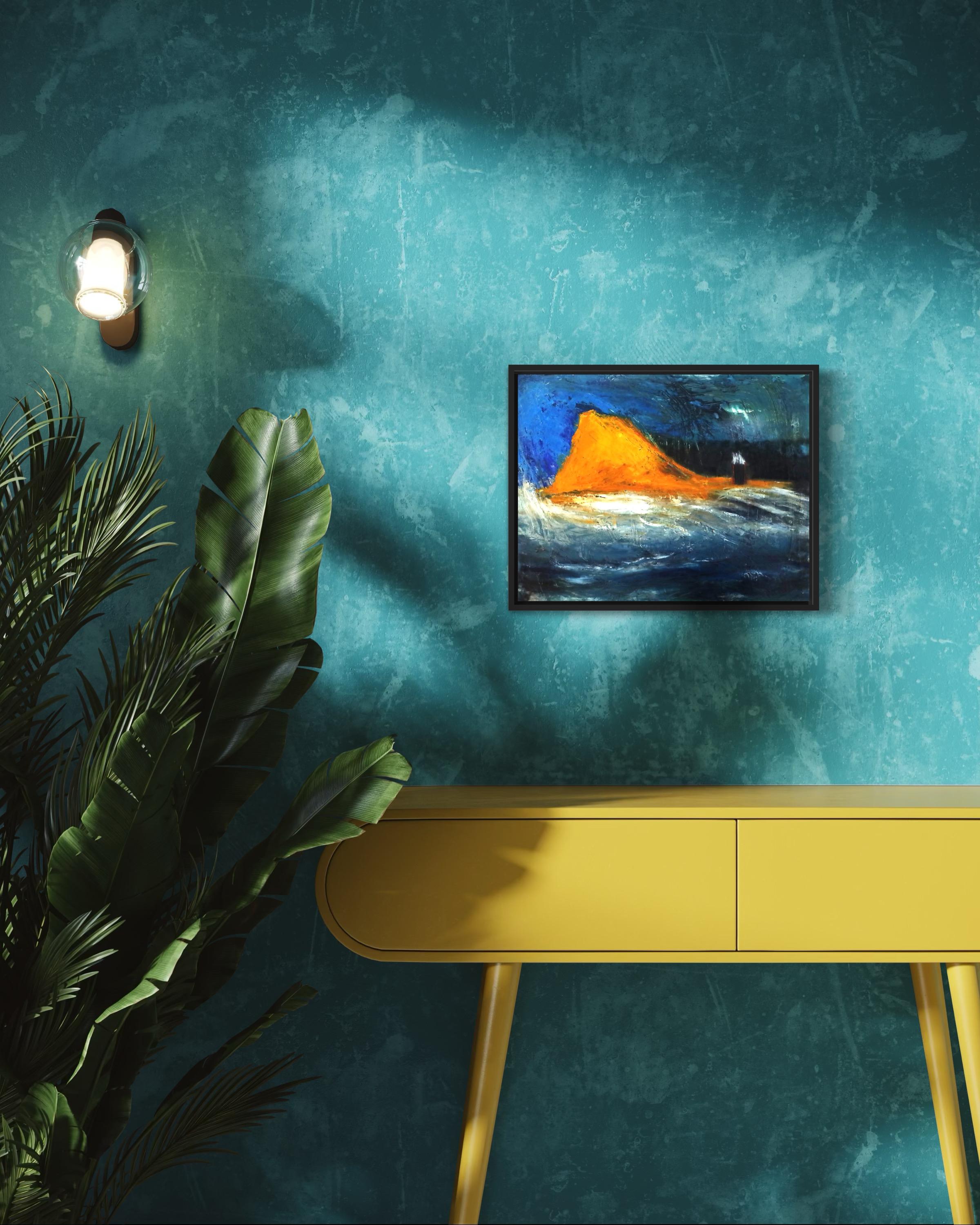 Il Solitario - Abstract Painting Nero di Evy Olsen Halvorsen 