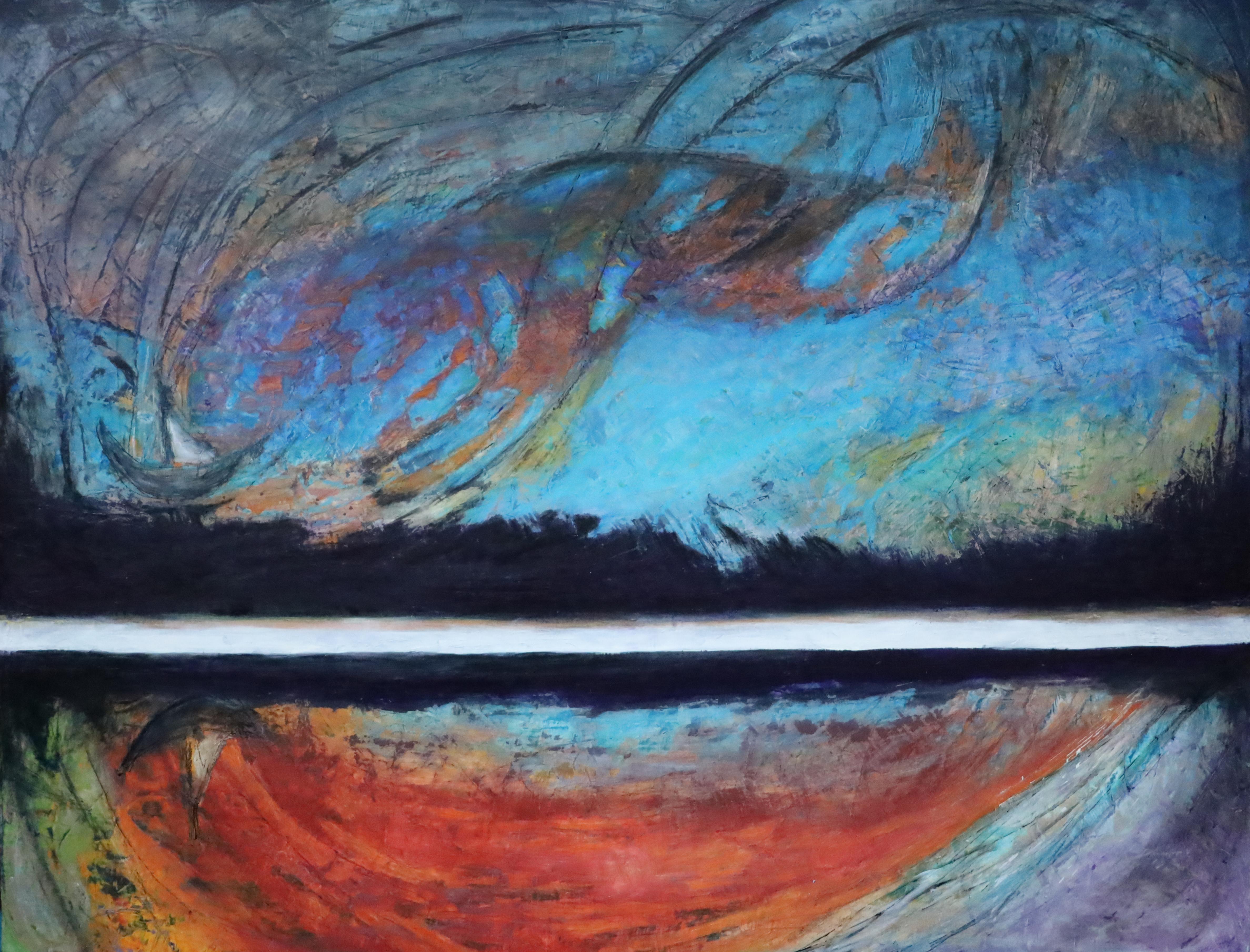 Evy Olsen Halvorsen Abstract Painting - Echo not reflection