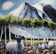 High Pasture, Oil Painting on Cotton Canvas, Post-Impressionist, 2010+
