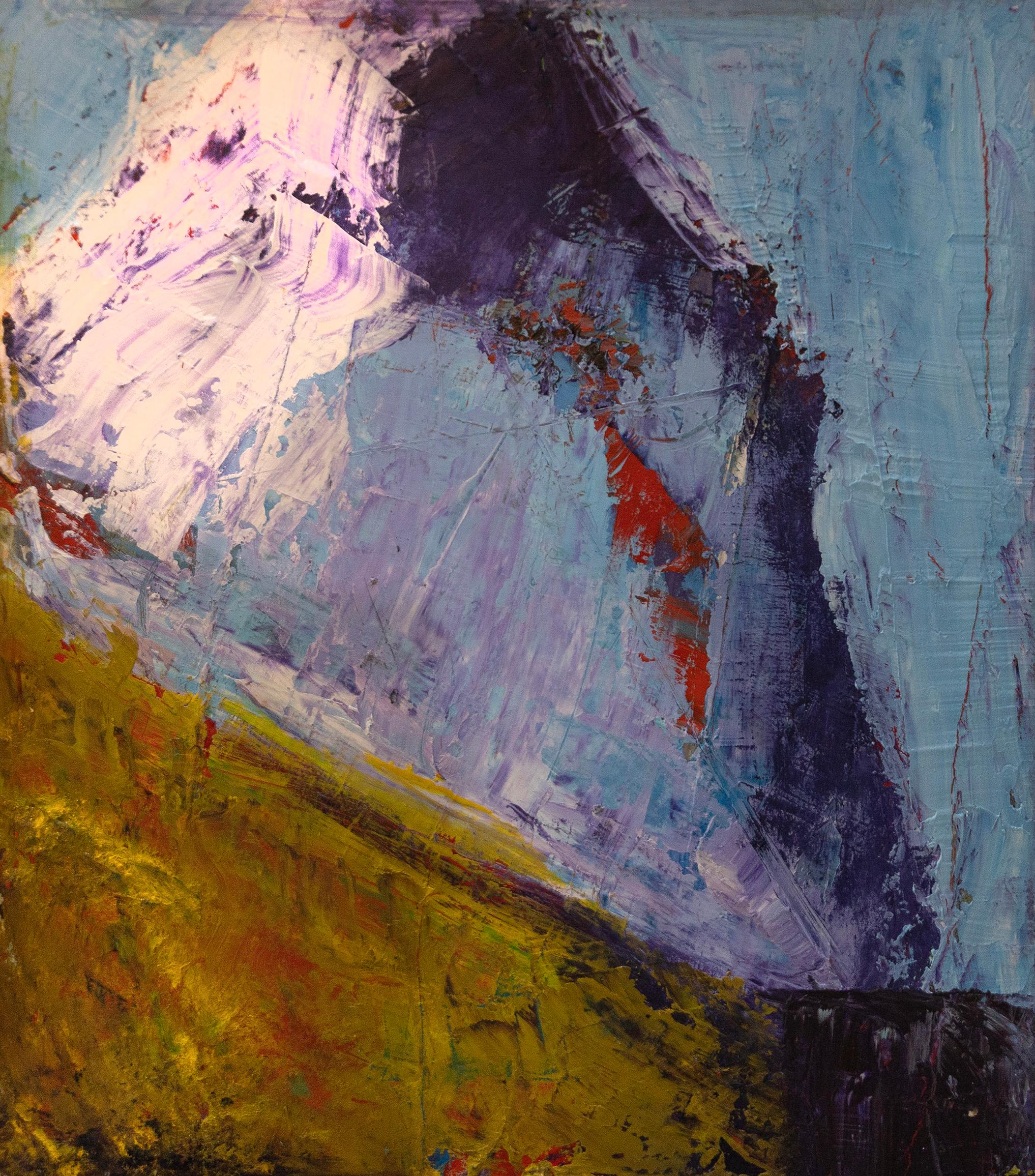 Evy Olsen Halvorsen Abstract Painting – High Slope, Abstraktes expressionistisches Gemälde, Öl auf Leinwand, 2010+