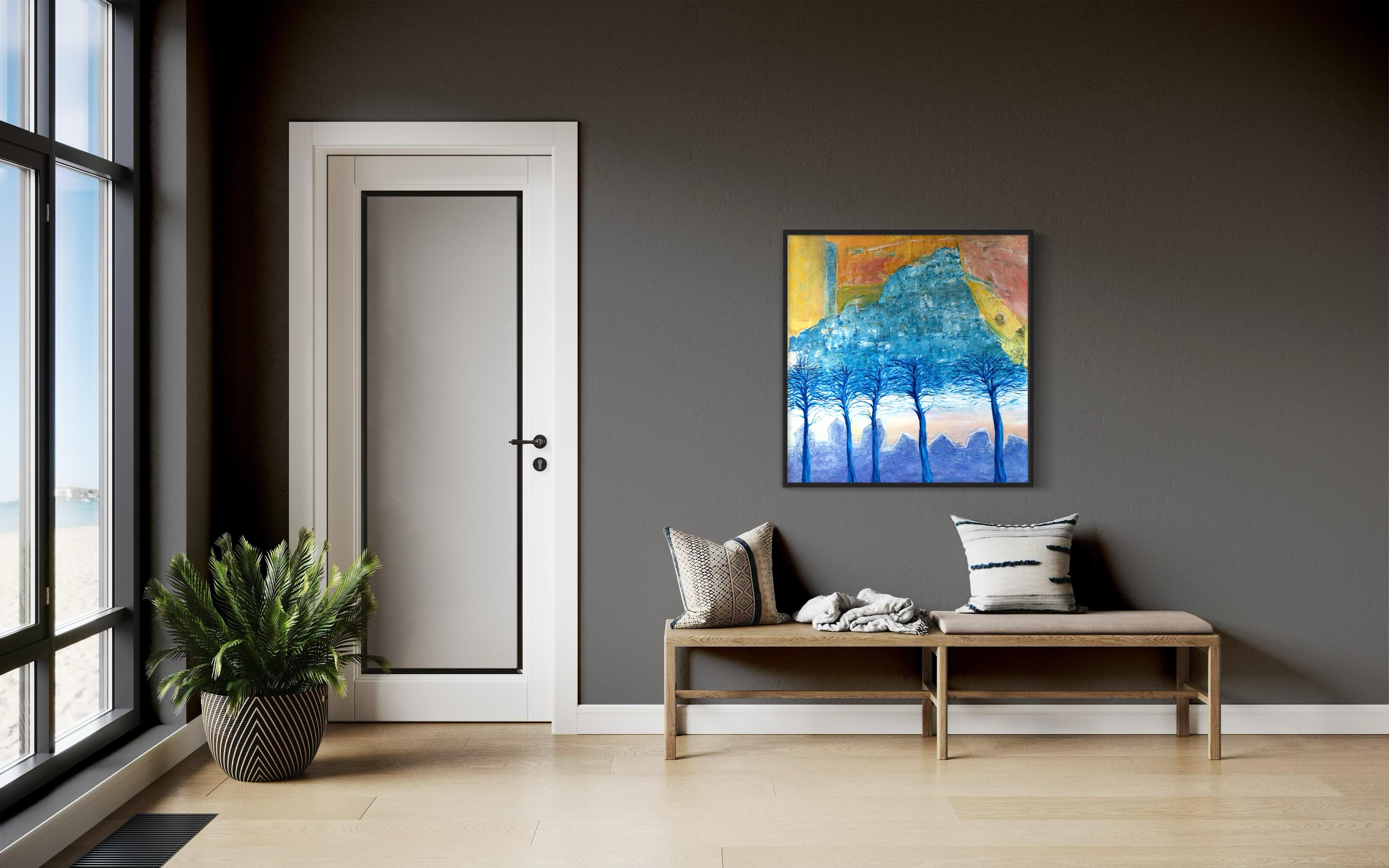 HillTown - Painting di Evy Olsen Halvorsen