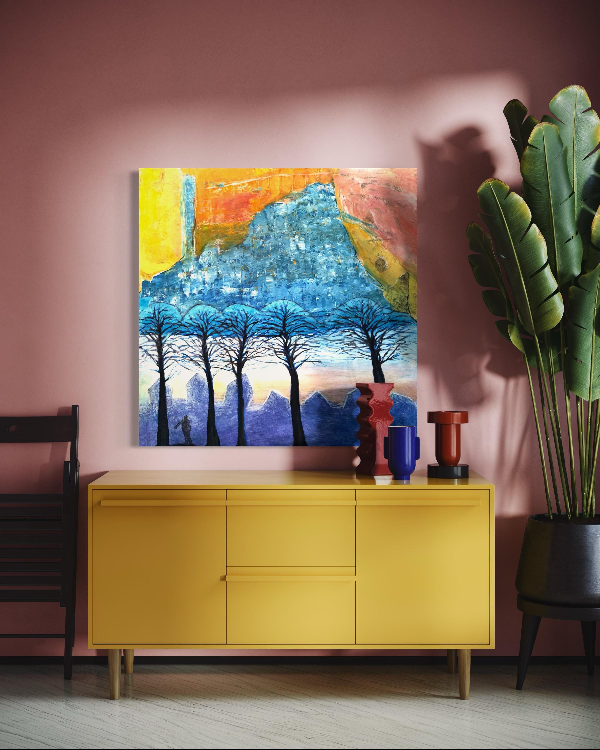 HillTown - Painting by Evy Olsen Halvorsen