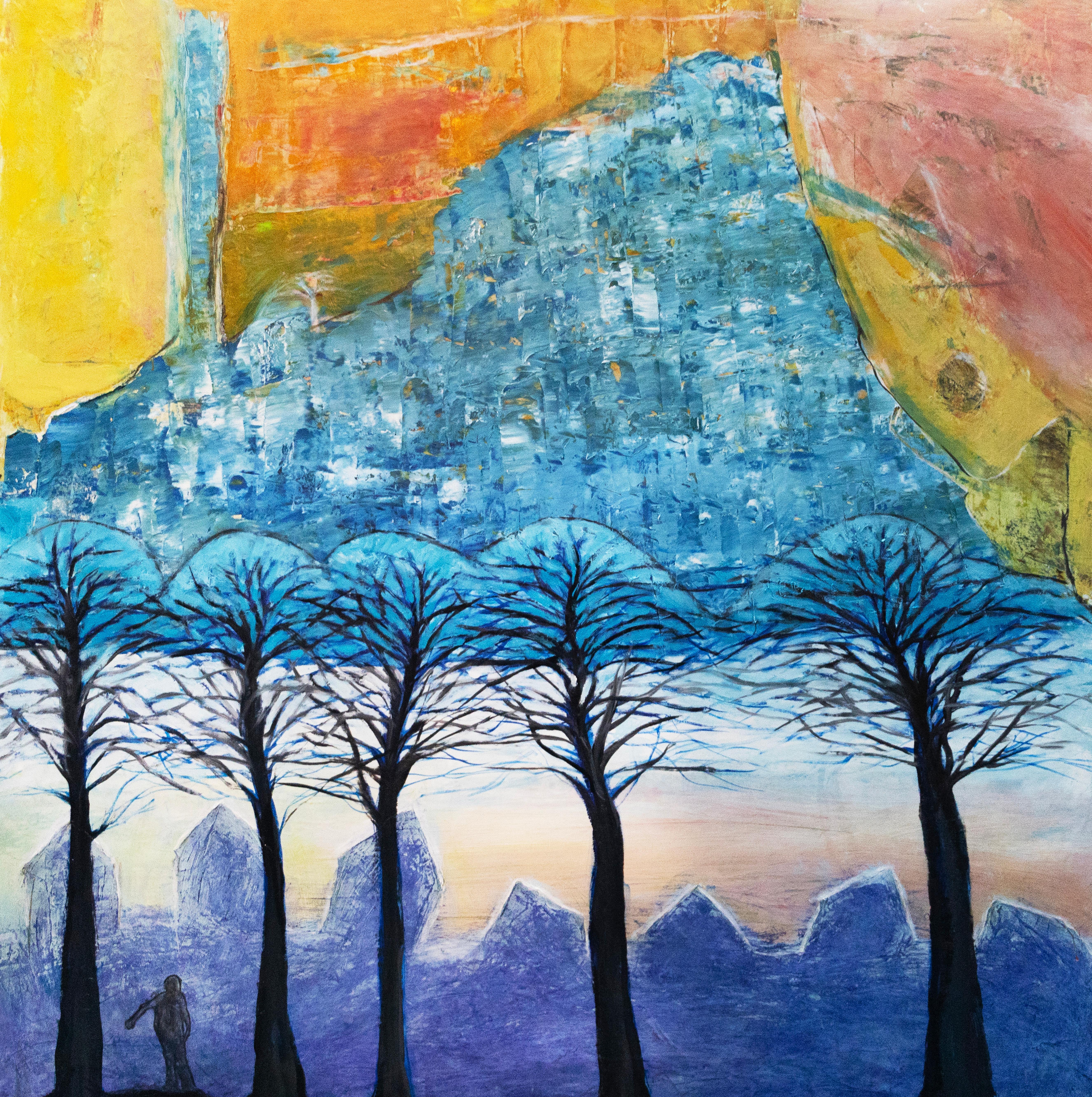Evy Olsen Halvorsen Abstract Painting - HillTown