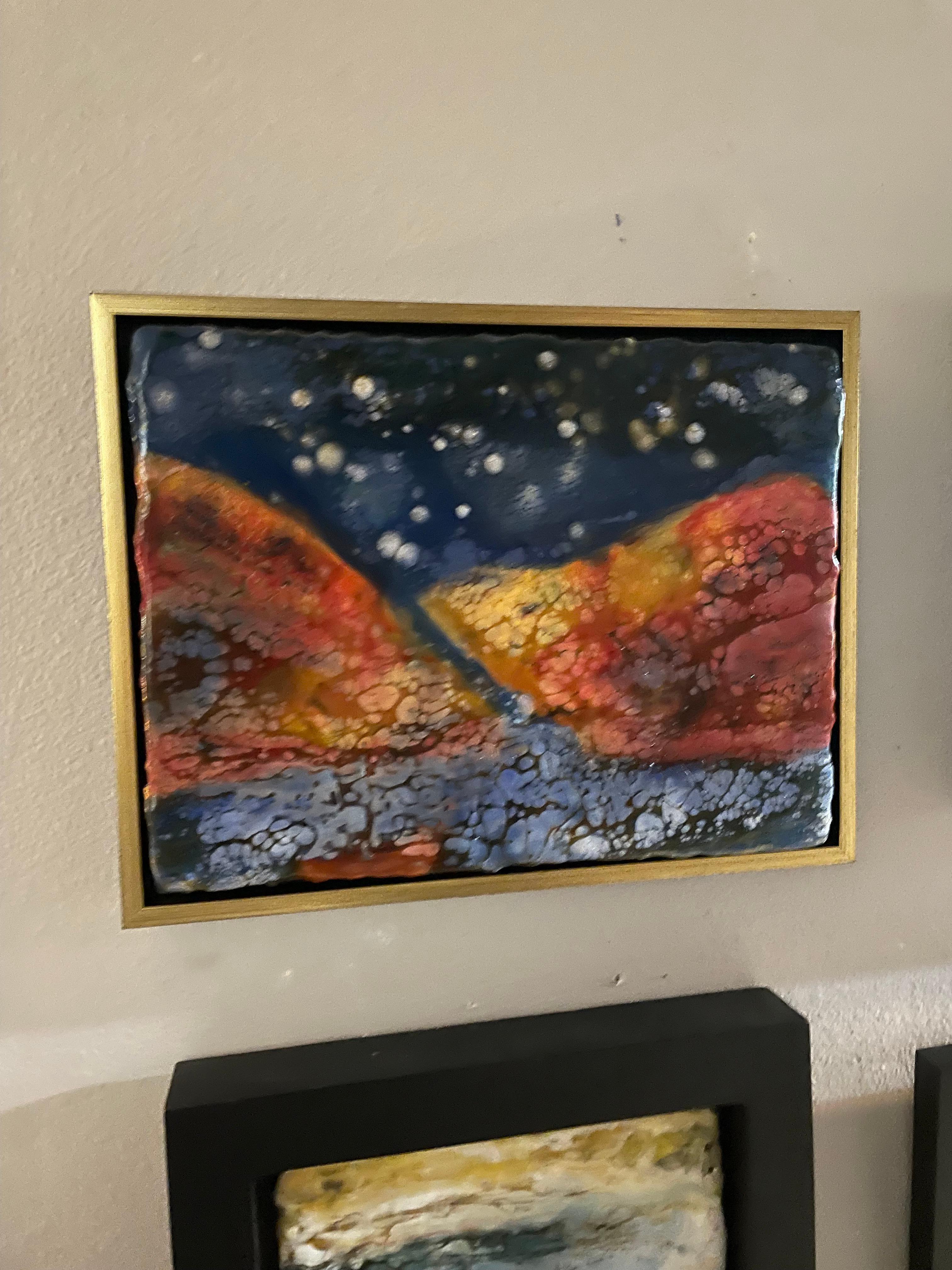 Vela notturna - Painting Espressionismo astratto di Evy Olsen Halvorsen