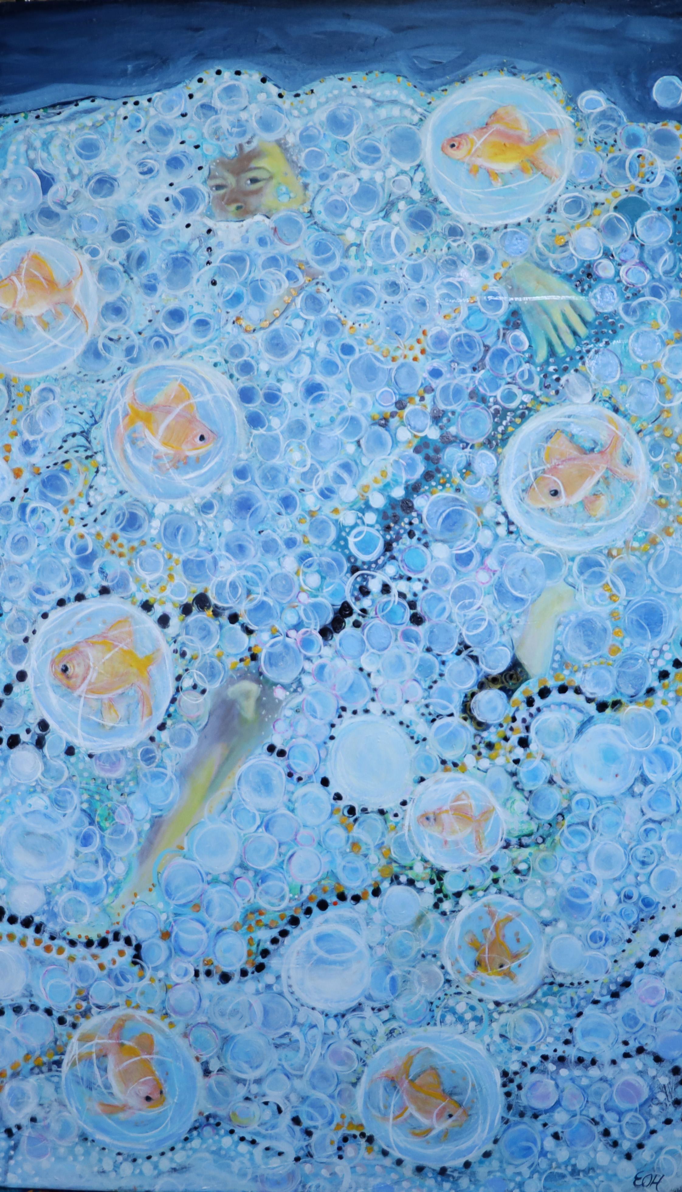 Evy Olsen Halvorsen Figurative Painting - Plunge