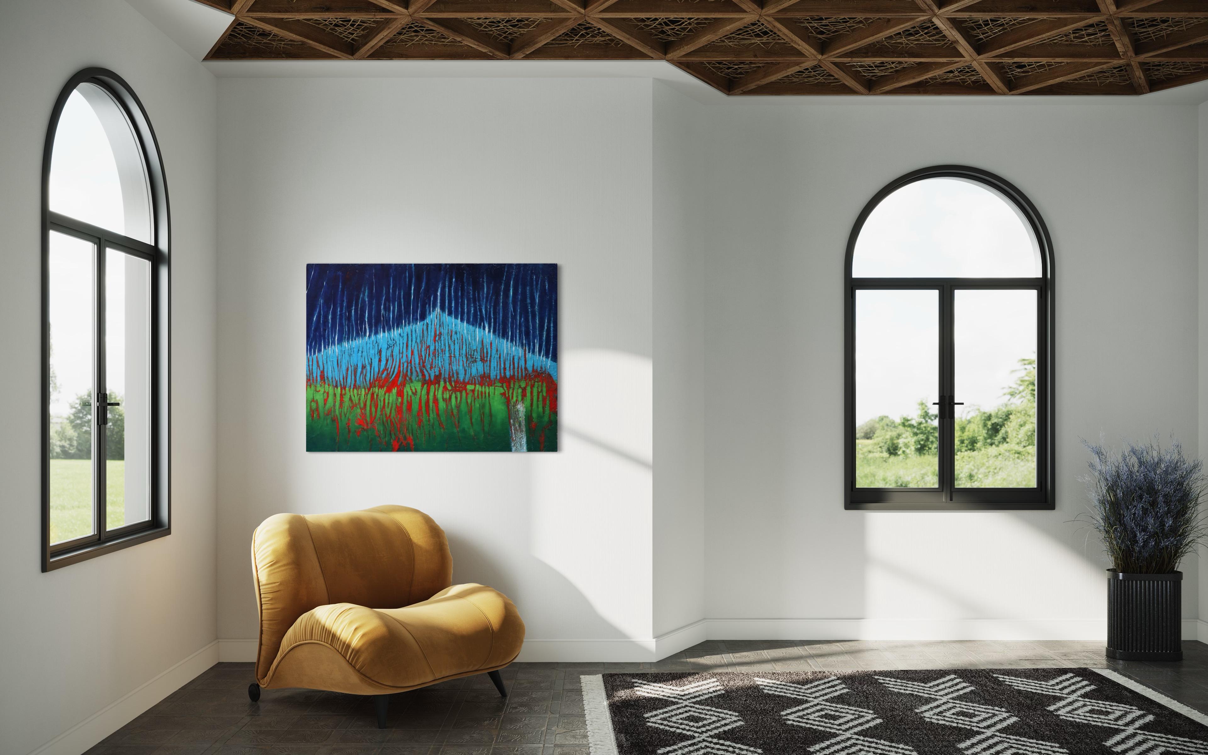 Regnende Elemente – Painting von Evy Olsen Halvorsen
