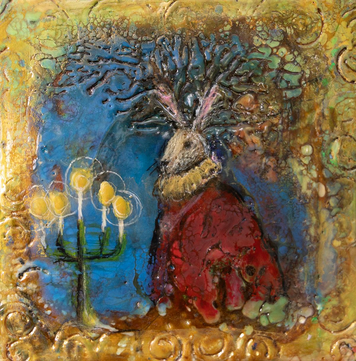 Animal Painting de Evy Olsen Halvorsen - El Rey del Bosque