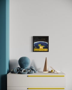The Last House: Futurist Encaustic Painting, 21st Century, Framed
