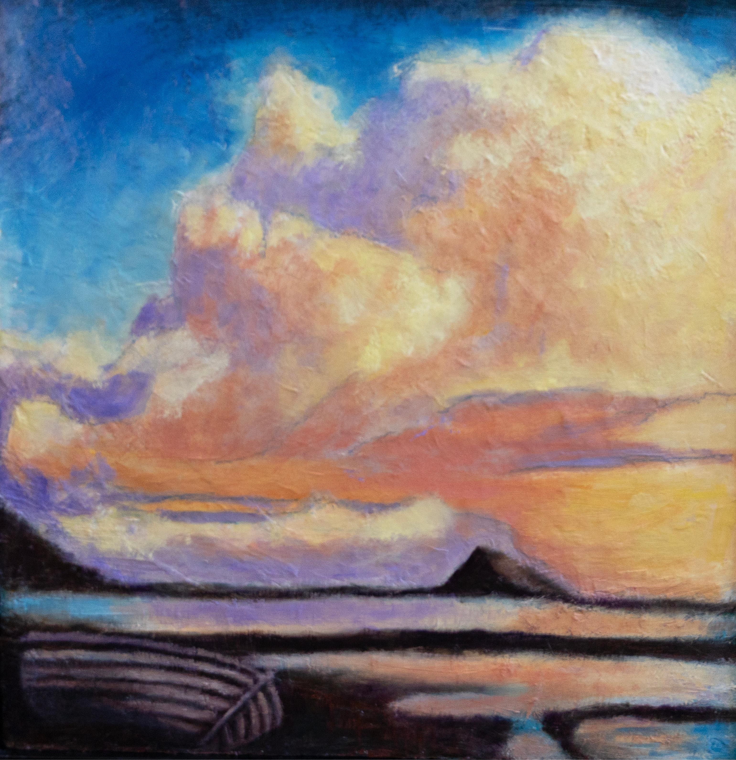 Evy Olsen Halvorsen Landscape Painting - The North Cloud, Skrova