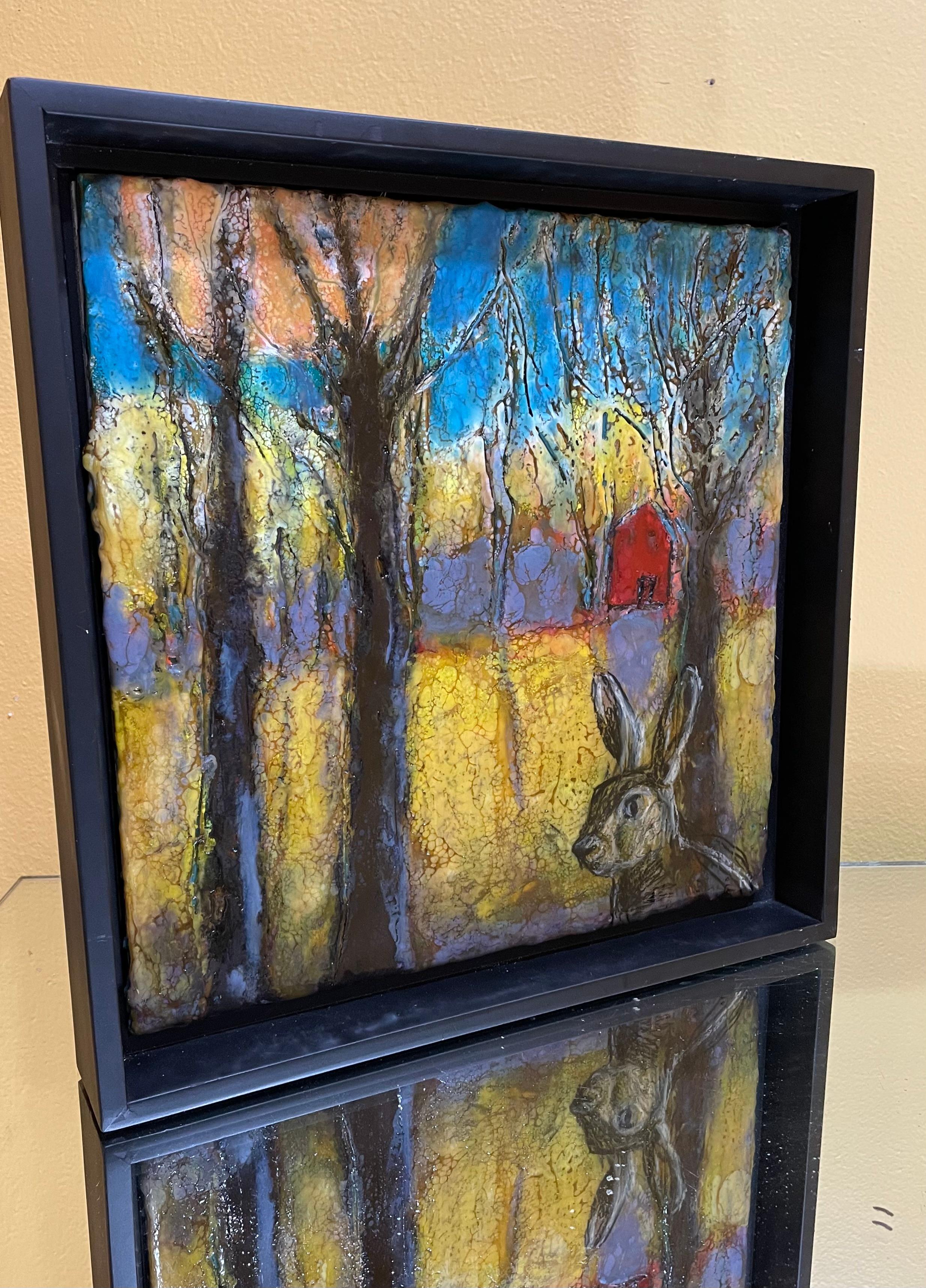 La Casa Roja/observación - Painting de Evy Olsen Halvorsen