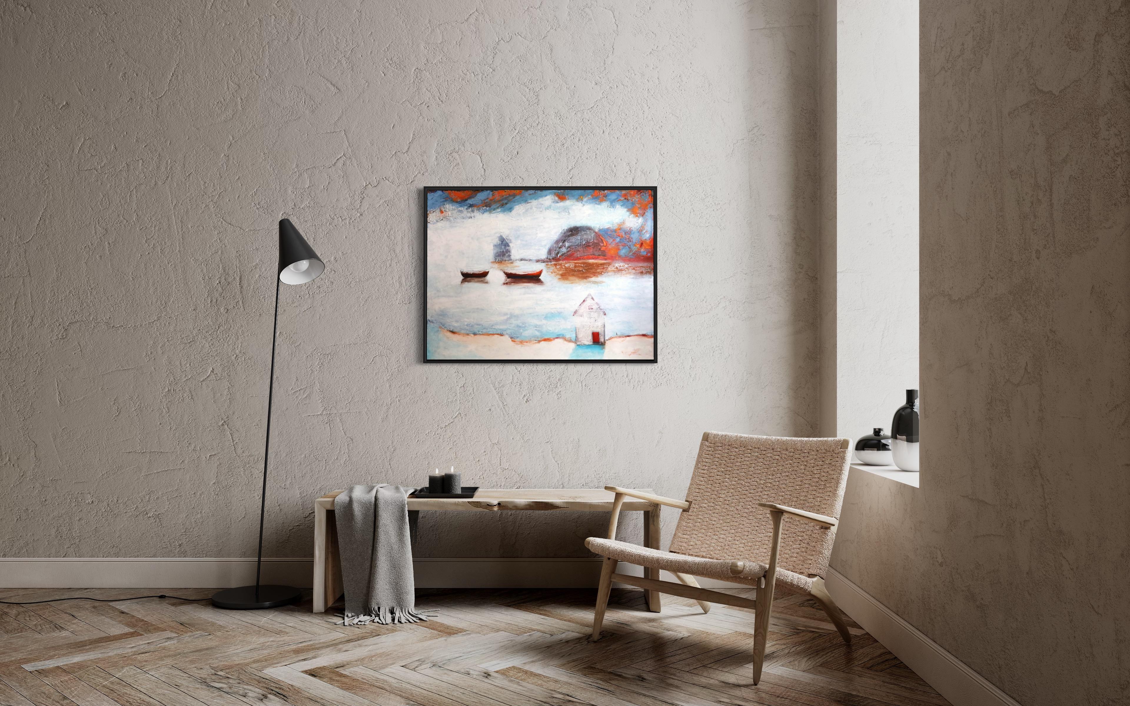 La Niebla Rodante - Painting Abstracto de Evy Olsen Halvorsen