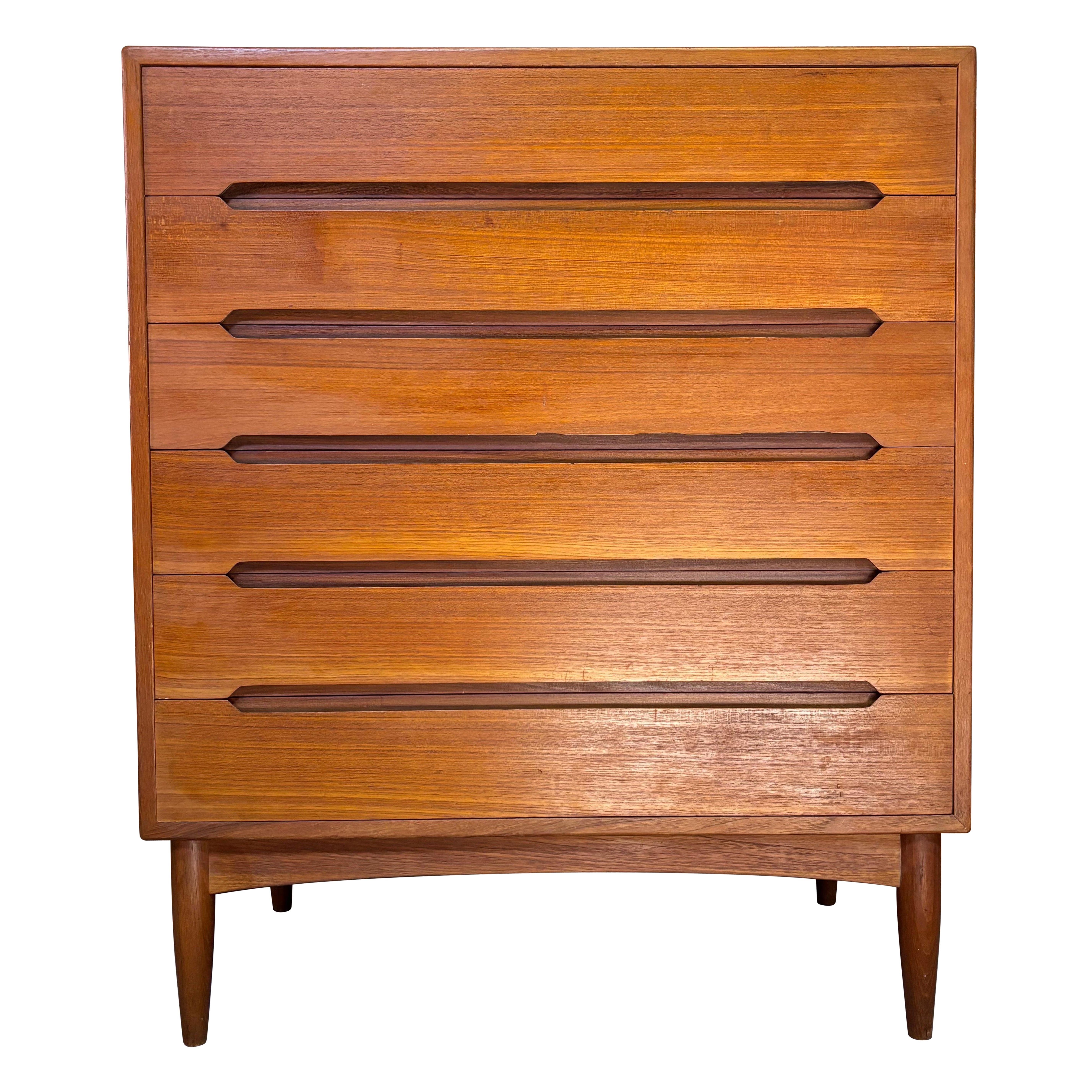 E.W. Bach 6 Drawer Teak Dresser