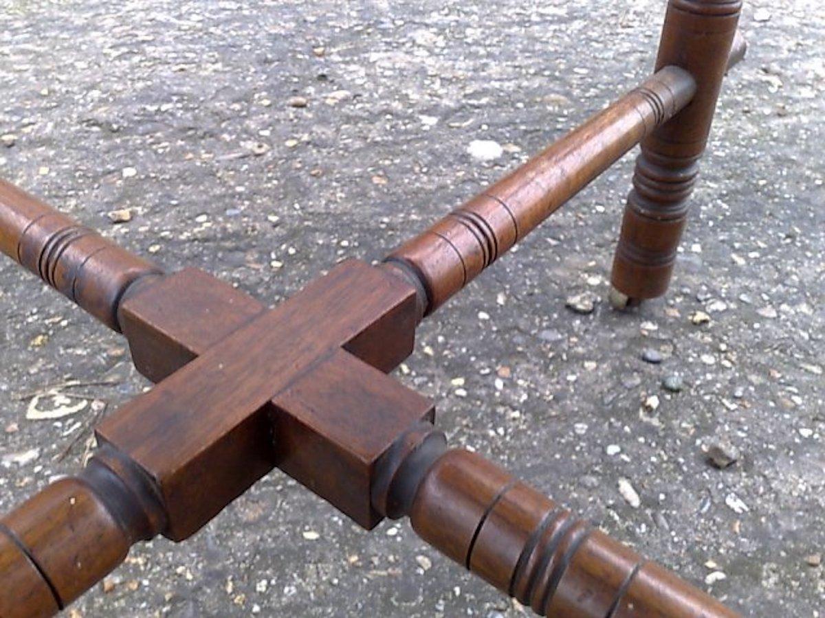 E.W. Godwin, an Aesthetic Movement Walnut Octagonal Table with Crossed Stretcher For Sale 4