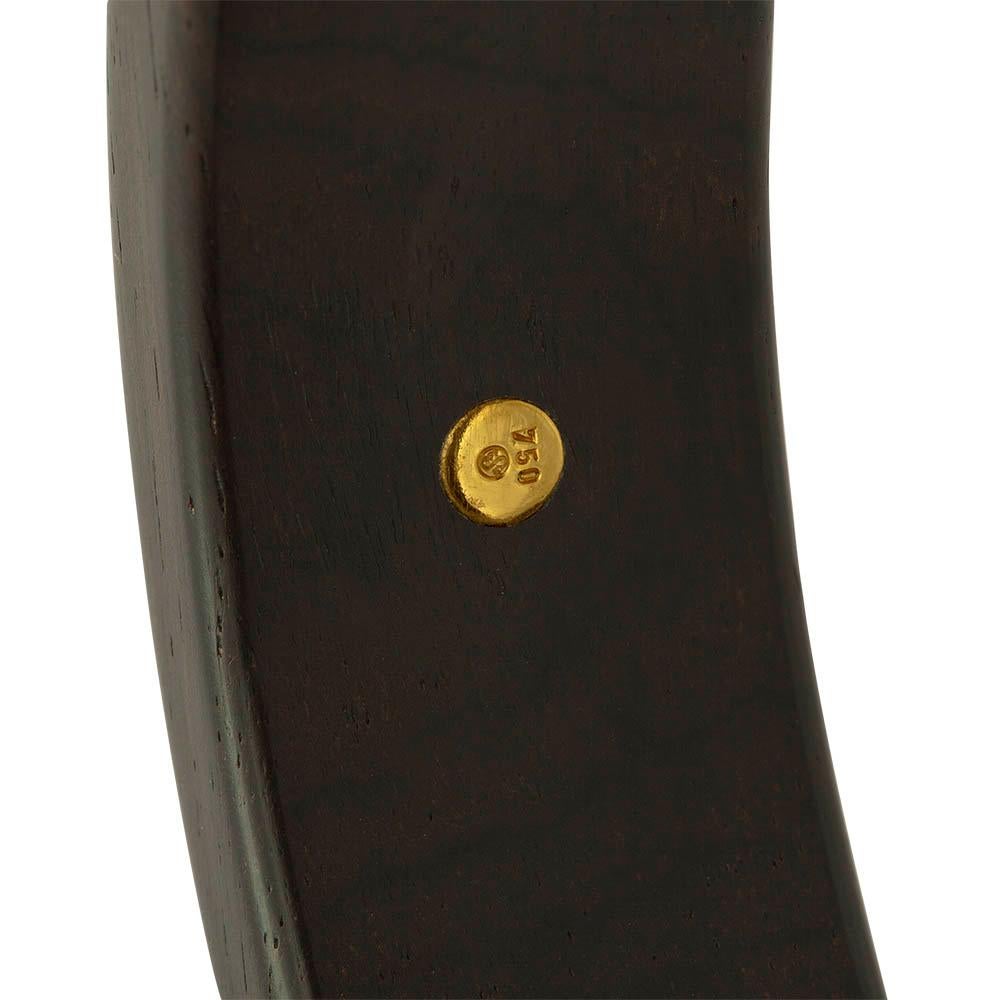 Contemporary E.W. Schreiber 14.0 Carat Citrine Ebony Wood Gold Bangle For Sale