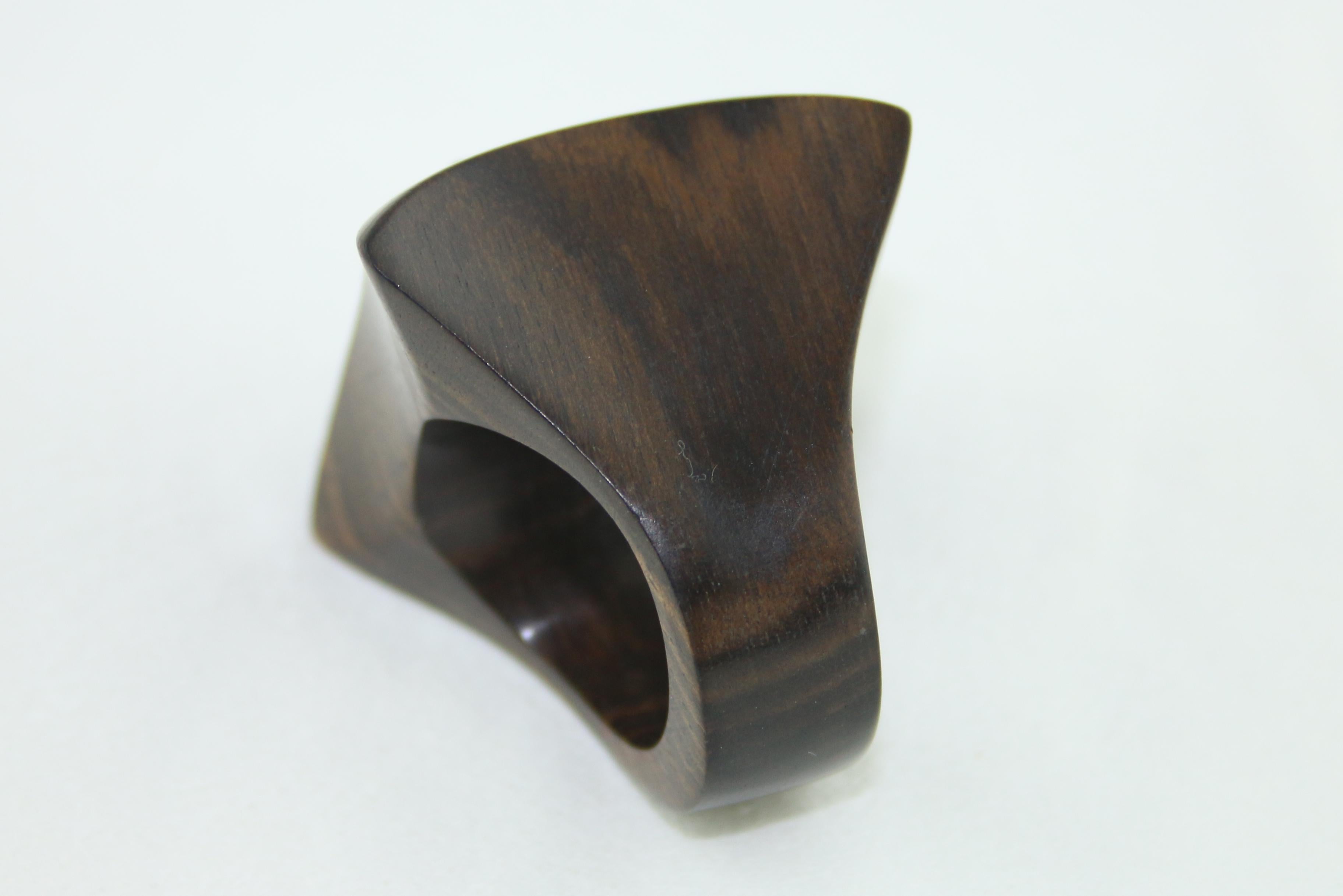 E.W. Schreiber 16.0 Carat Citrine Ebony Wood Gold Ring For Sale 4