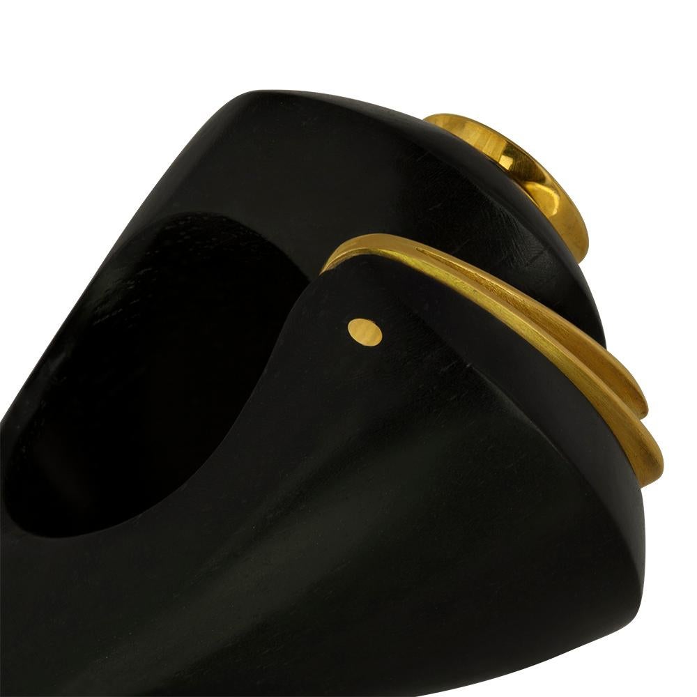 E.W. Schreiber KG 8.00 Carat Blue Topaz Ebony Wood Gold Ring In New Condition For Sale In New York, NY