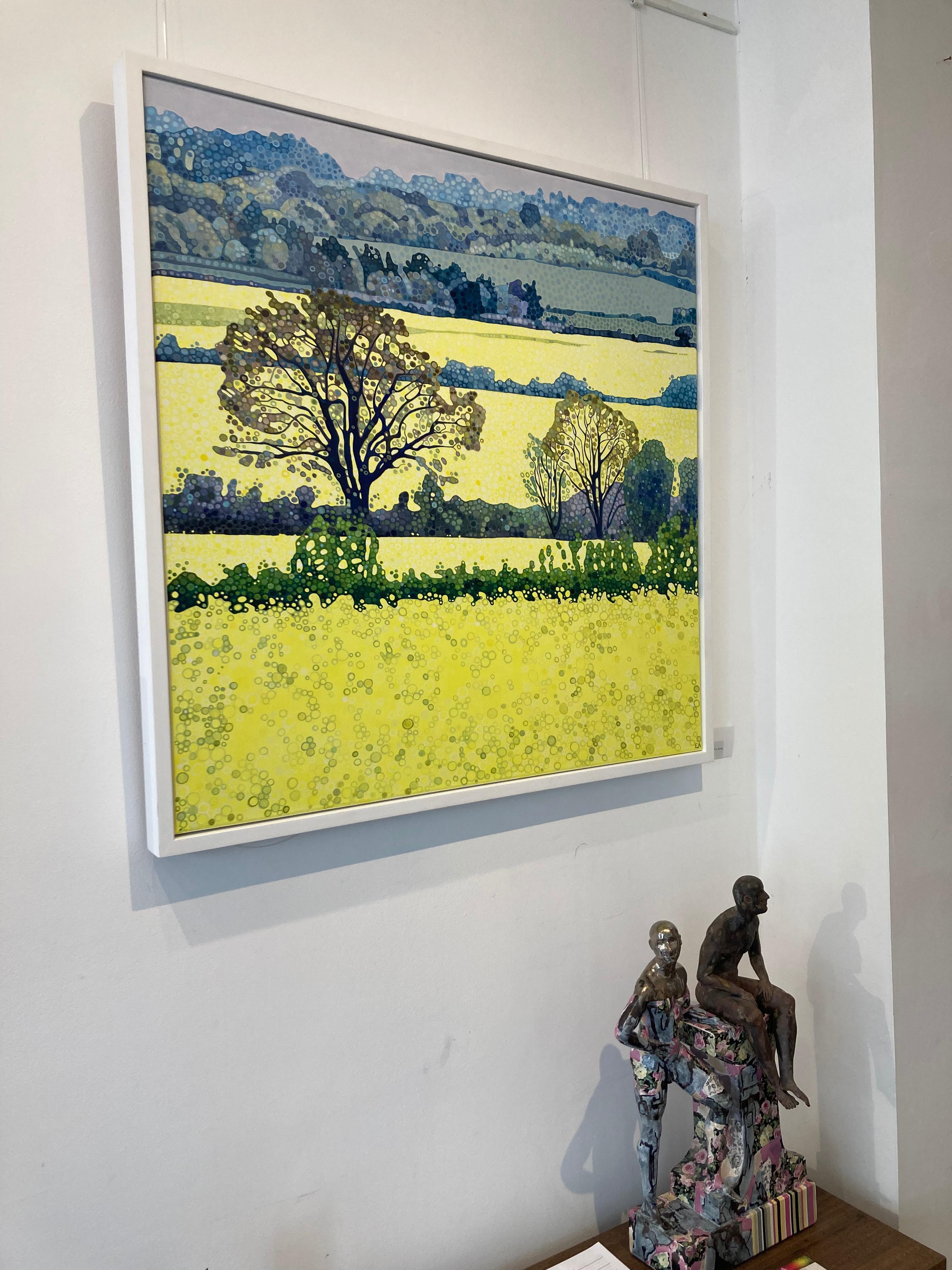 Dull Day Illuminated by Spring by Ewa Adams - contemporary meadow landscape For Sale 1