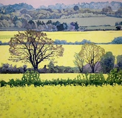 Dull Day Illuminated by Spring by Ewa Adams - contemporary meadow landscape