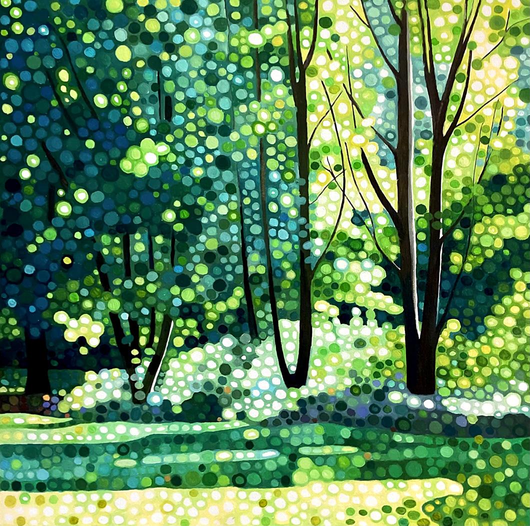 Ewa Adams Landscape Painting - Green afternoon