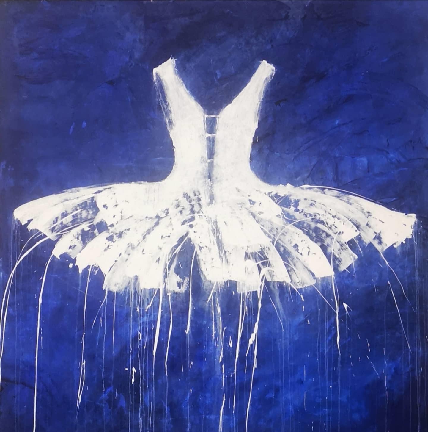 Ewa Bathelier Abstract Painting - Blue Dress