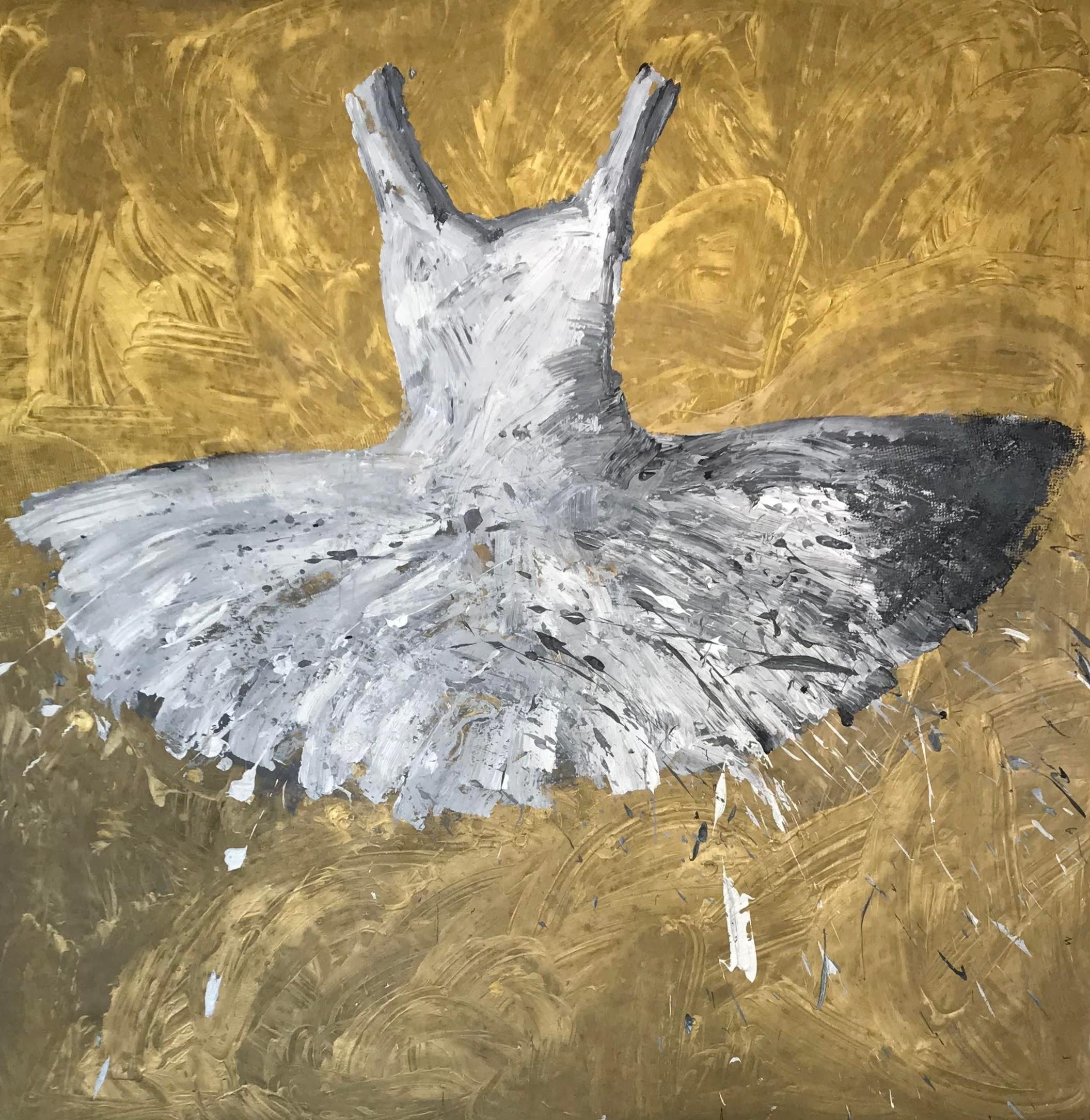 Ewa Bathelier Abstract Painting - White Dress