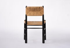 Ewa Dining Chair, Blackened Oak with Natural Fiber Rush